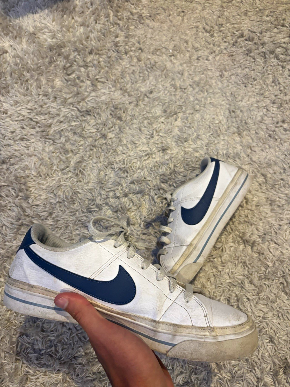 Nike Court Legacy Men\'s Low Top Lace-Up Sneakers White/Blue DH3162-103 Nike Court Legacy Men\'s Low Top Lace-Up Sneakers White/Blue DH3162-103
