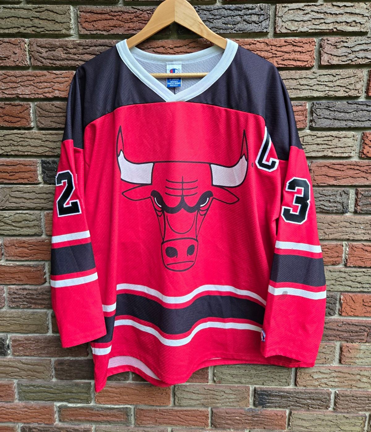 Rare Vintage Champion Michael Jordan Chicago Bulls NBA Hockey Jersey XL