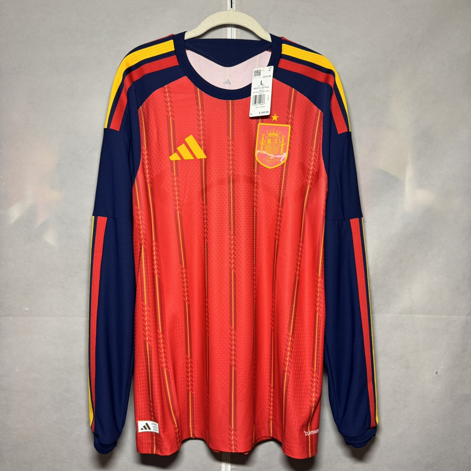 Spain 2026 Adidas Home AUTHENTIC Longsleeve Soccer Jersey NEW JZ5776 Size L