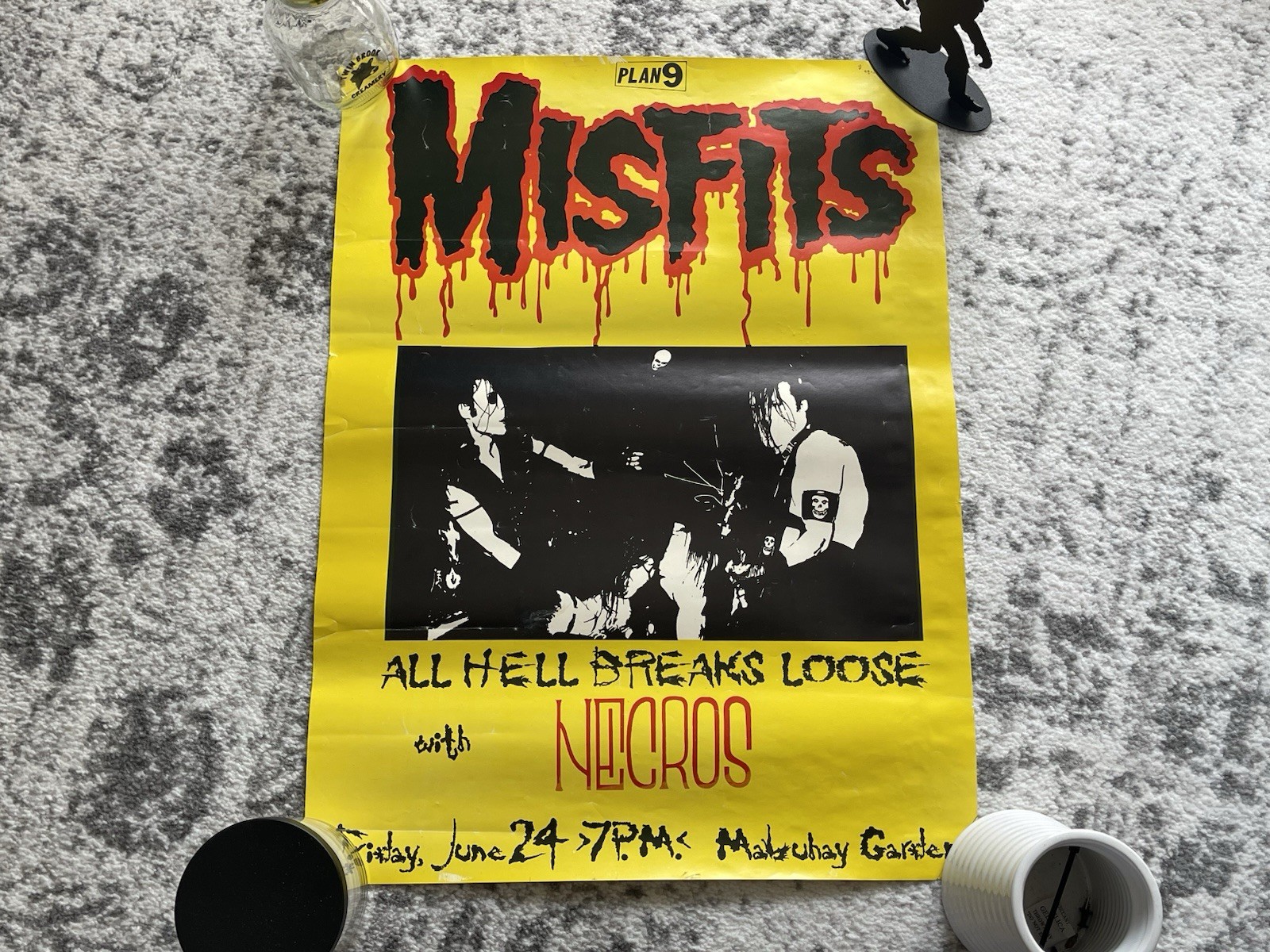 MISFITS Rare Concert Poster Flyer 1986 Danzig Necros All Hell Breaks Loose