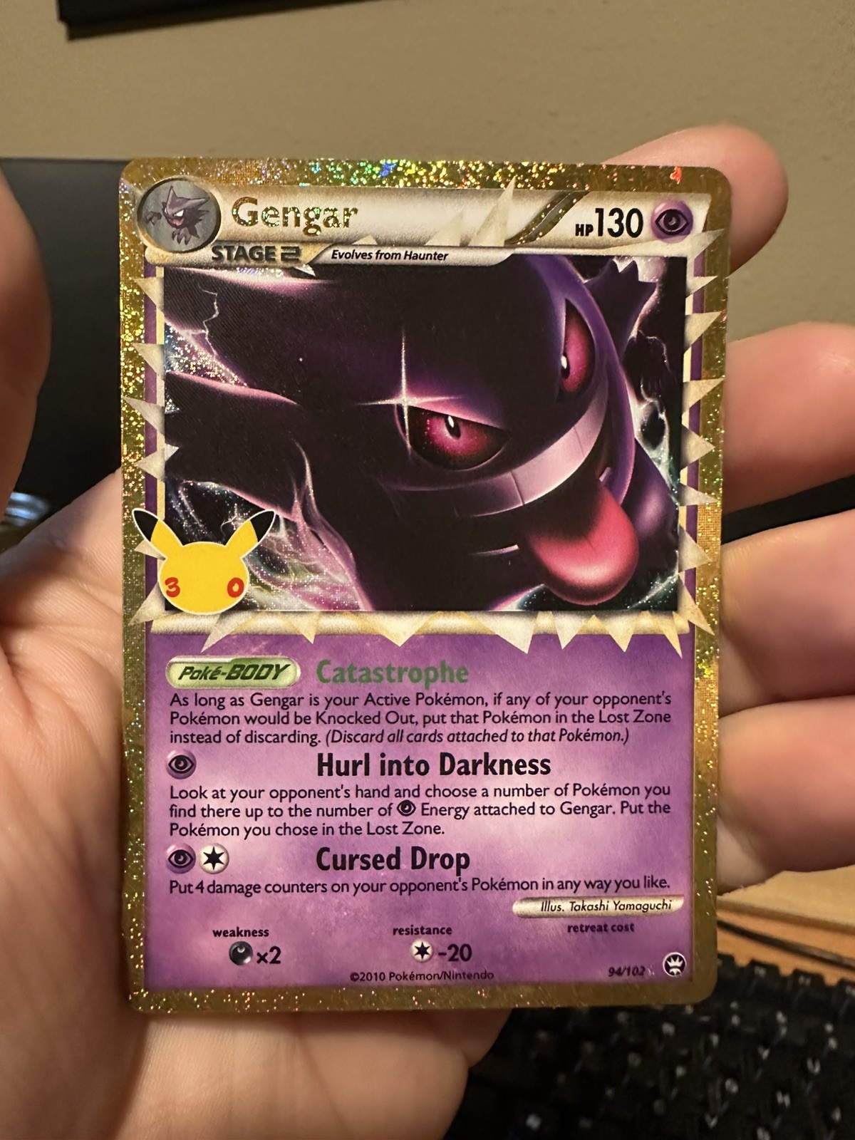 Gengar (Prime) 94/102 Triumphant Holo 30th Anniversary Pokemon Card Gengar (Prime) 94/102 Triumphant Holo 30th Anniversary Pokemon Card
