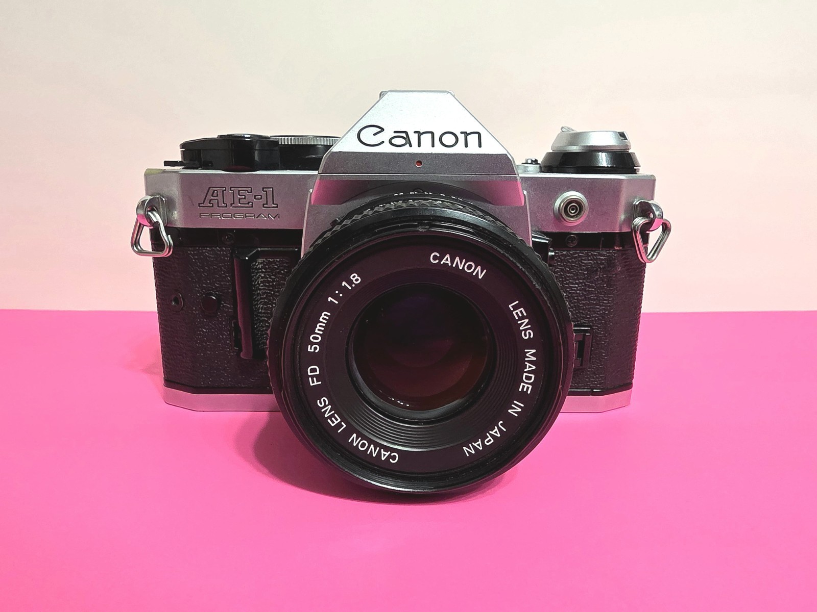 Canon AE-1 Program 35mm SLR Film Camera W/50mm 1:1.8 Lens Film Tested & Working