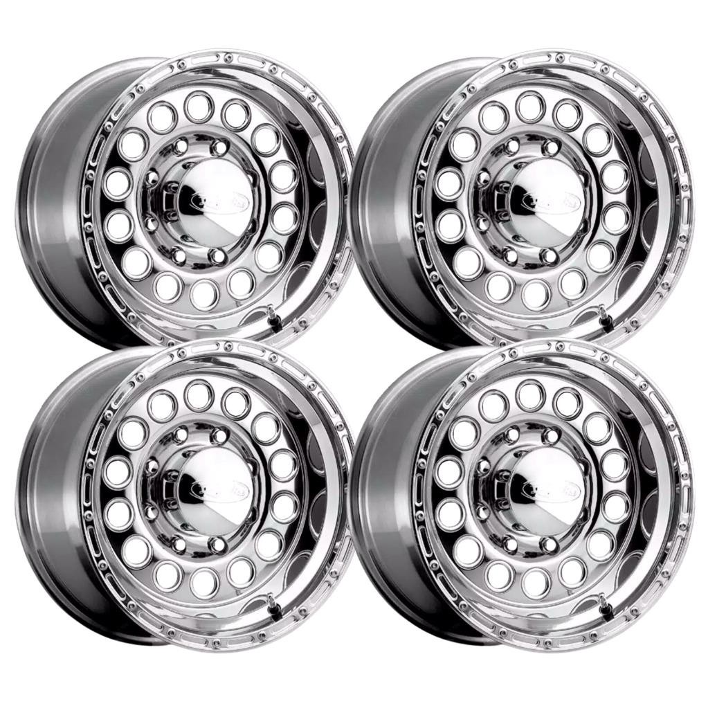 (Set-4) Raceline Rockcrusher Polished 15x10 5x5.5/5x139.7 -47mm Wheels Rims 15