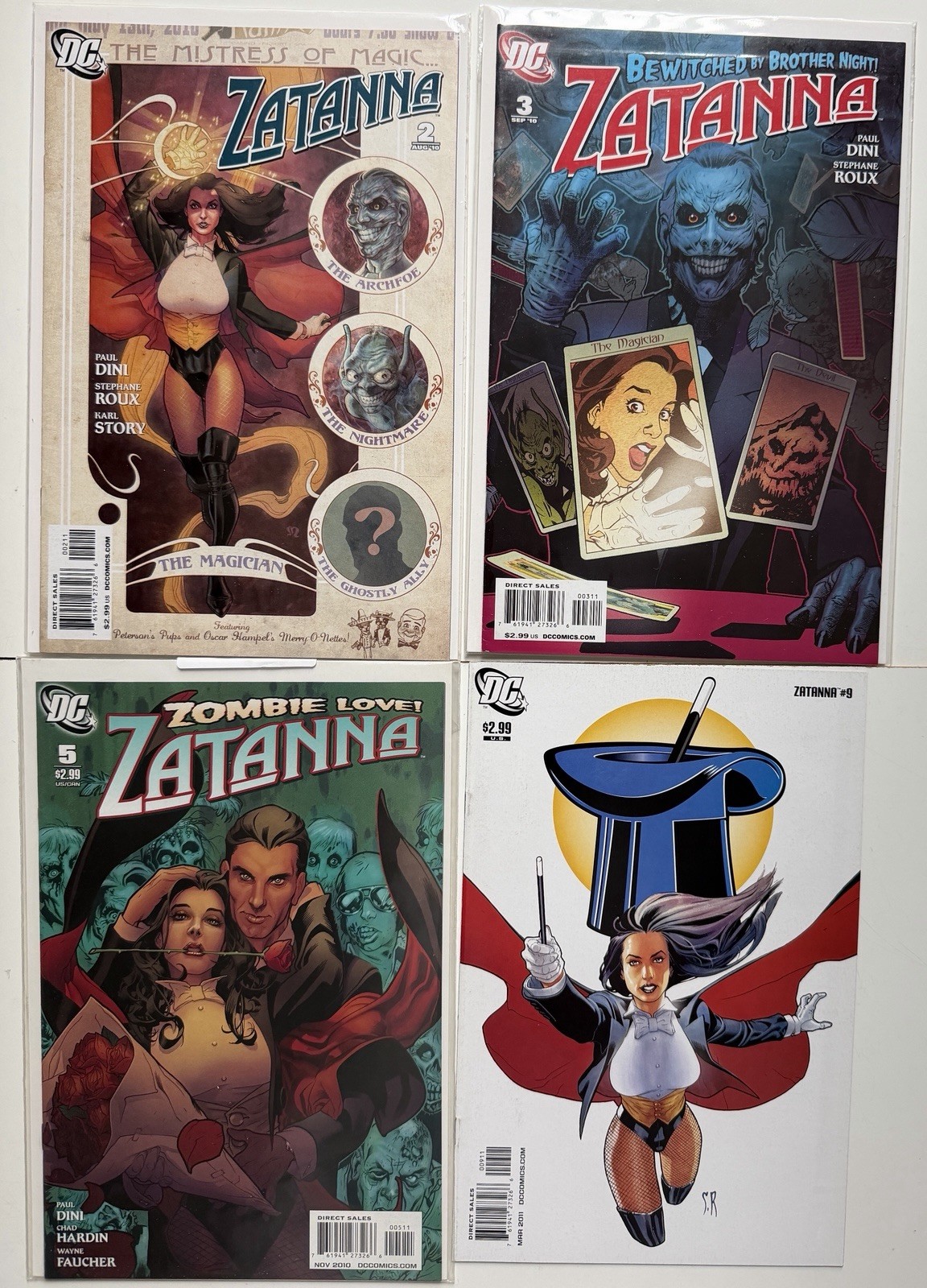 Zatanna #2 3 5 9 Lot DC Comics 2010 Zatanna #2 3 5 9 Lot DC Comics 2010