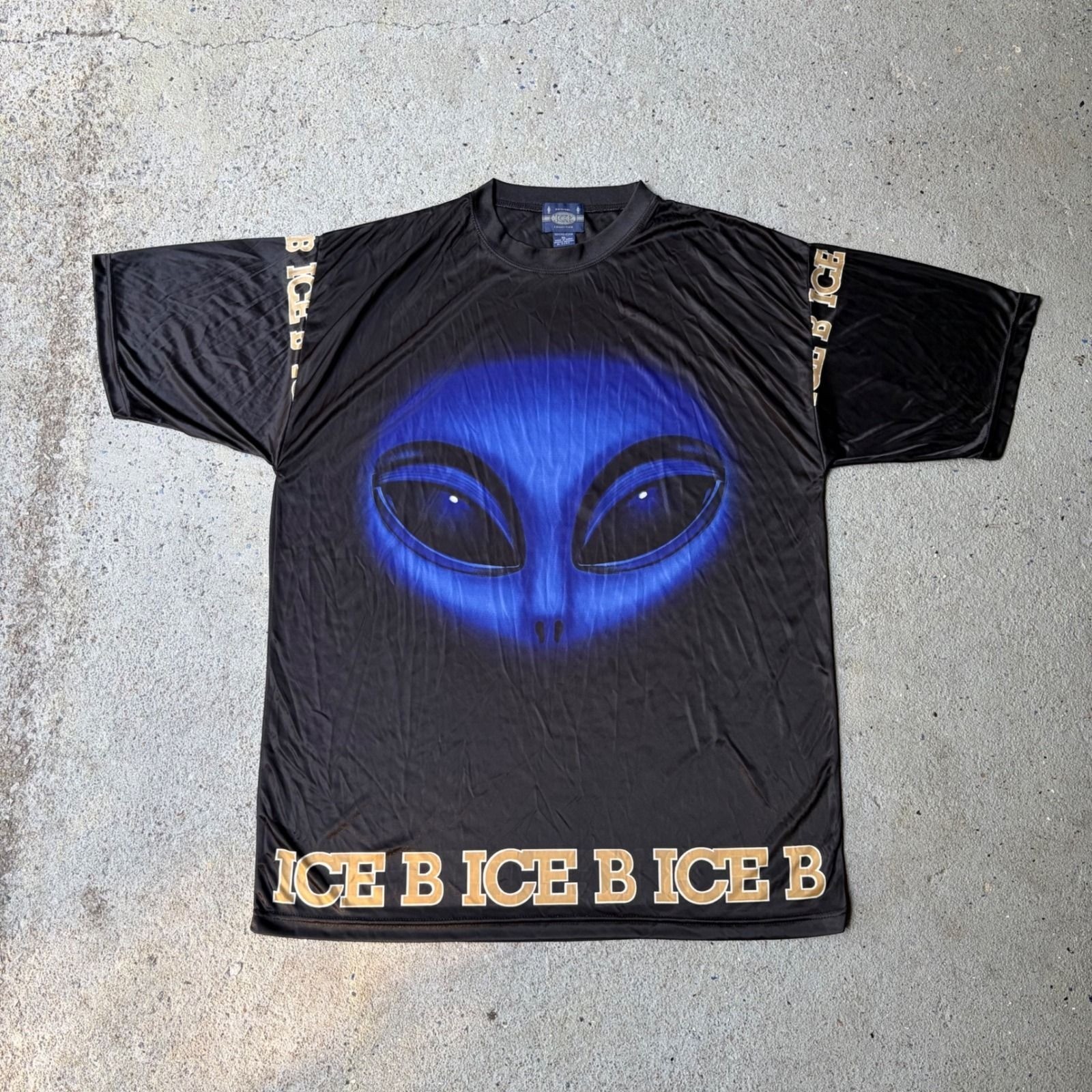 Vintage Ice B Original Collection Alien Graphic Jersey Shirt Black XL 90s Y2K
