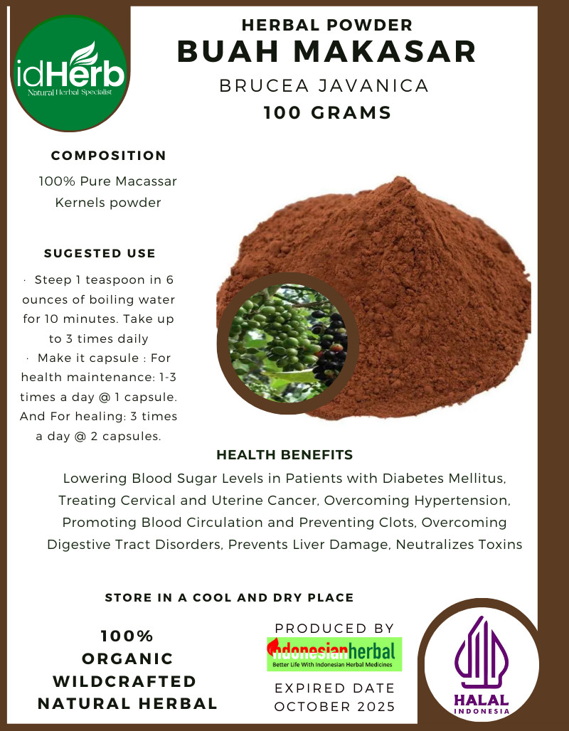 [idHerb] POWDER Buah Makassar Brucea javanica Natural Organic Herbal Herbs
