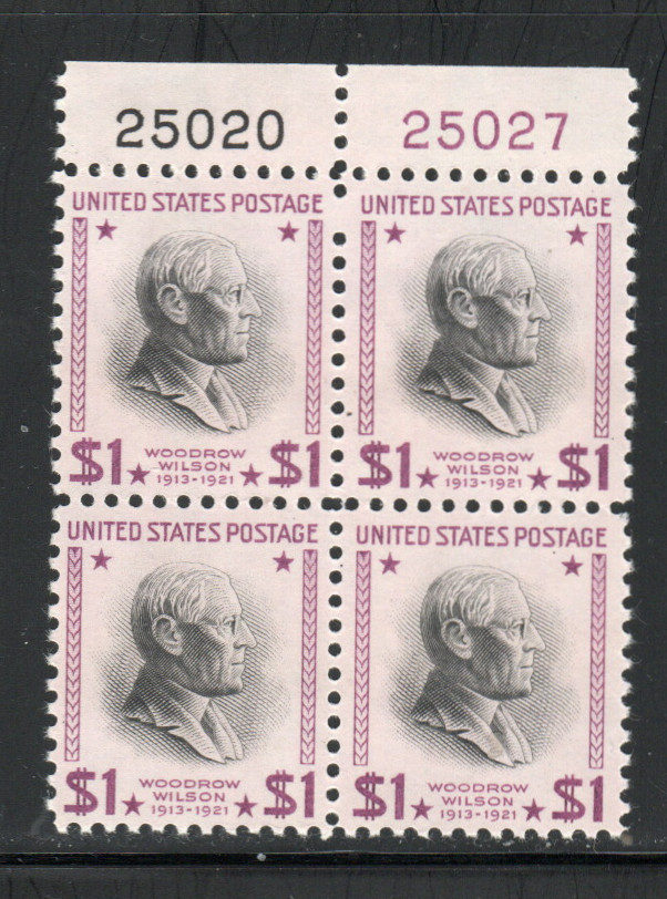 ALLY\'S US Plate Block Scott #832c $1.00 Woodrow Wilson [4] MNH F/VF [HV_c2]