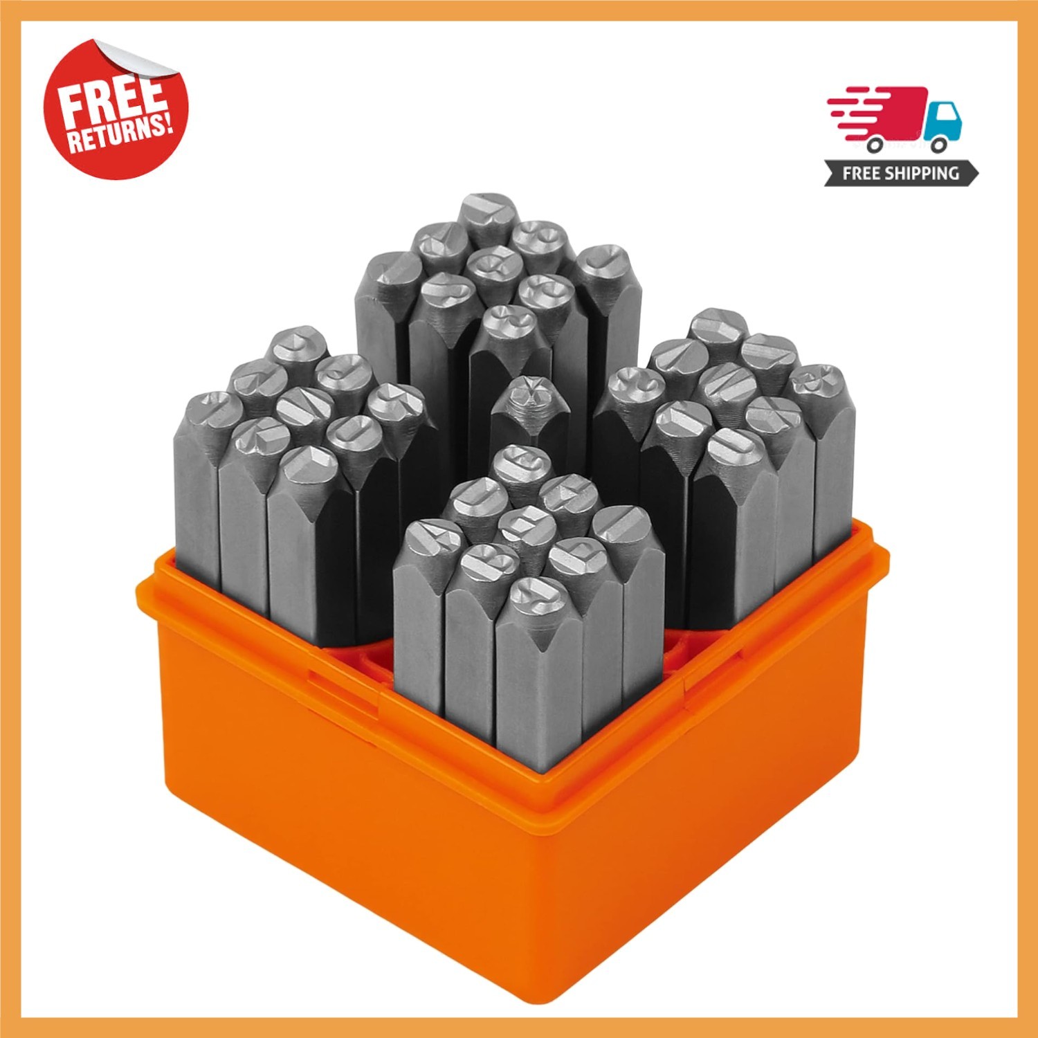 Durable 37-Piece Metal Letter & Number Stamp Set with Star Symbol for DIY Crafts