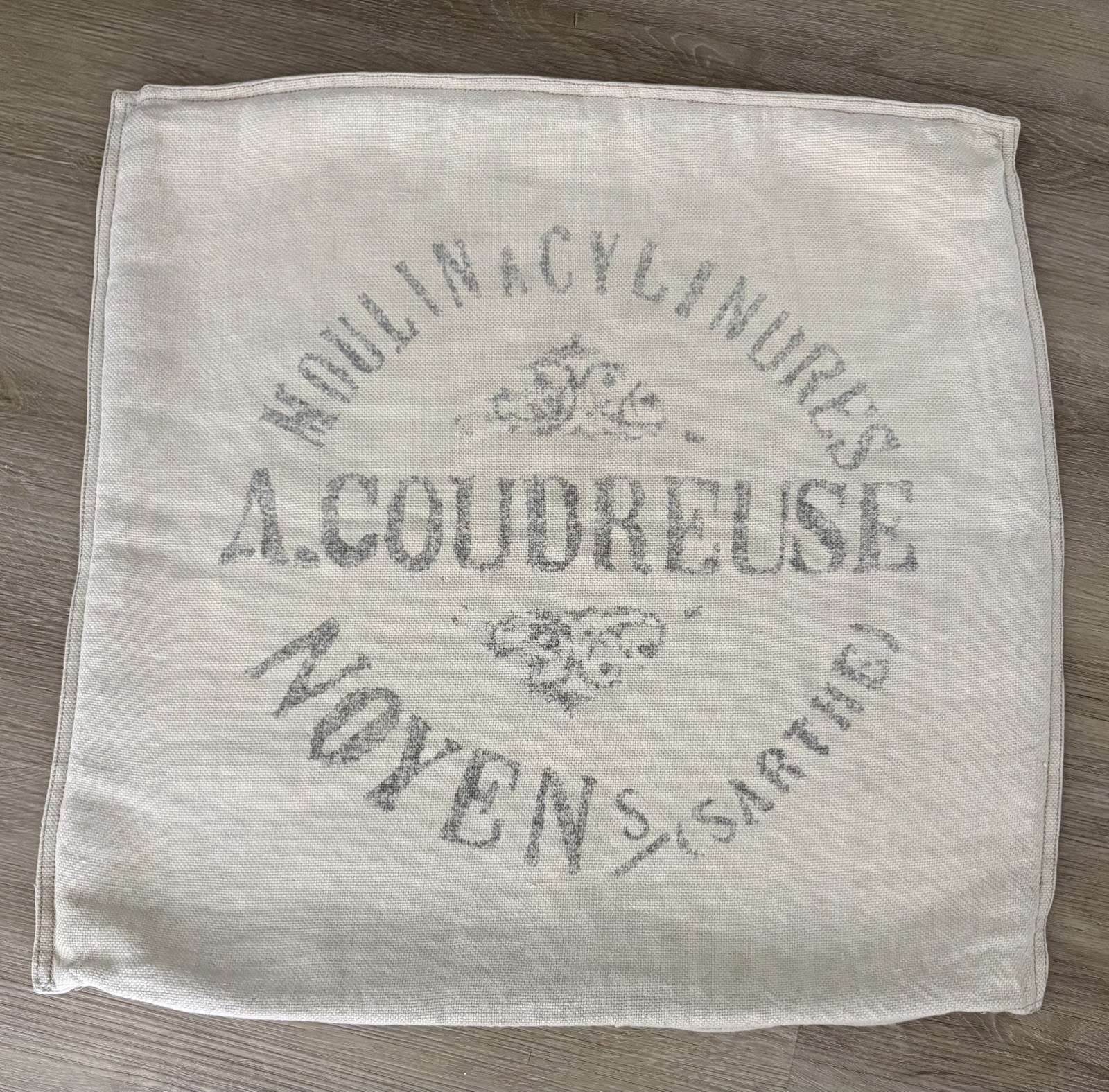 RARE RH-Restoration Hardware*Vintage French Grain-Sack Linen Pillow Cover 23