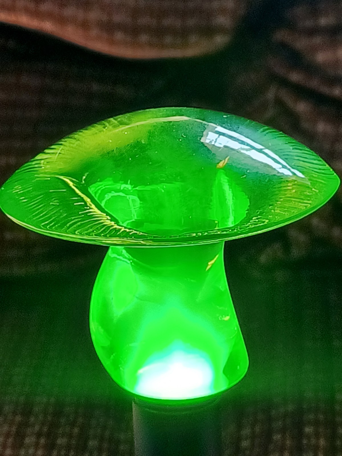 Wet Mint Viking Uranium Glass Mushroom from the 60s. Pure Beauty and Rarity. Wet Mint Viking Uranium Glass Mushroom from the 60s. Pure Beauty and Rarity.