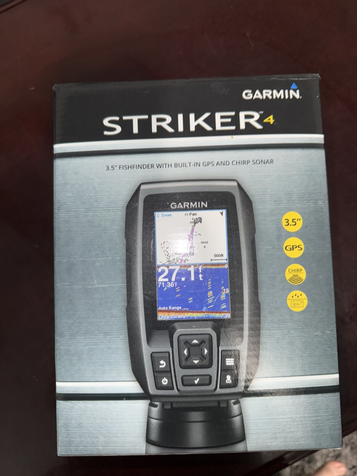 Garmin STRIKER 4 Fishfinder 3.5in Color Display GPS CHIRP Sonar 1600ft Garmin STRIKER 4 Fishfinder 3.5in Color Display GPS CHIRP Sonar 1600ft