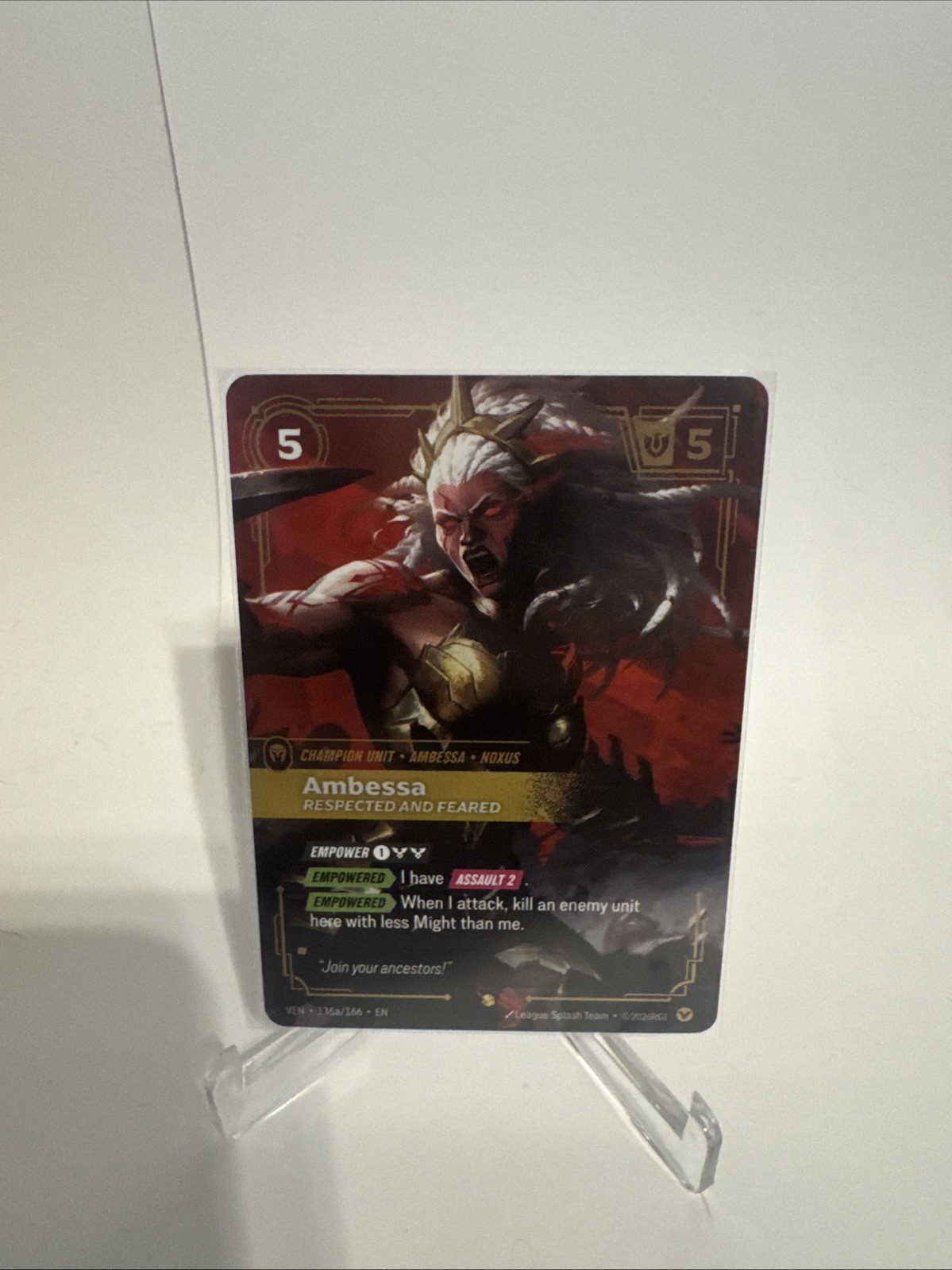 Ambessa - Respected and Feared Alternate Art VEN 136a/166 NM Foil