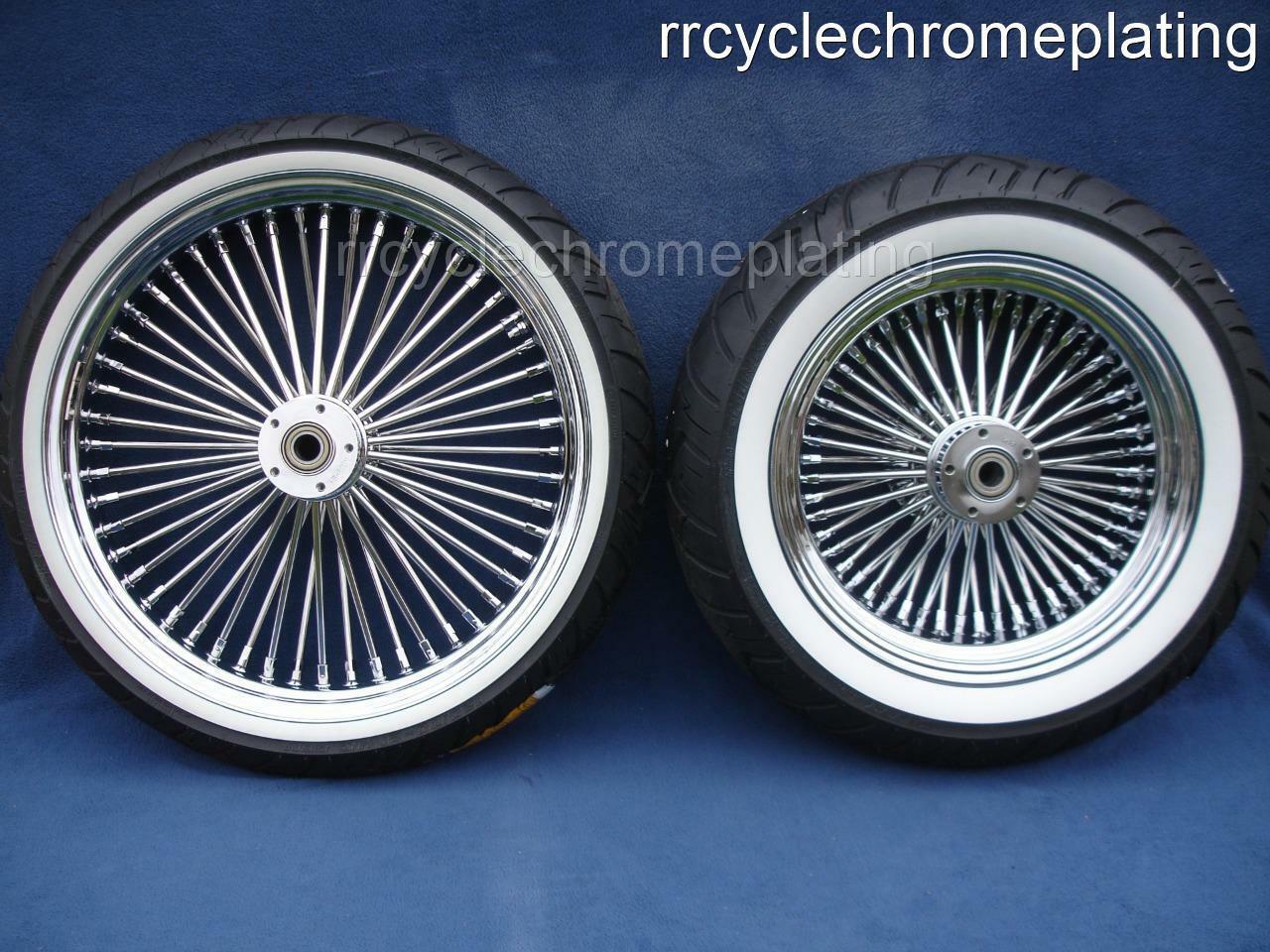 DNA Mammoth 52 Spoke Chrome Rim Hub Wheel Package Set Tires Harley Touring 09-23