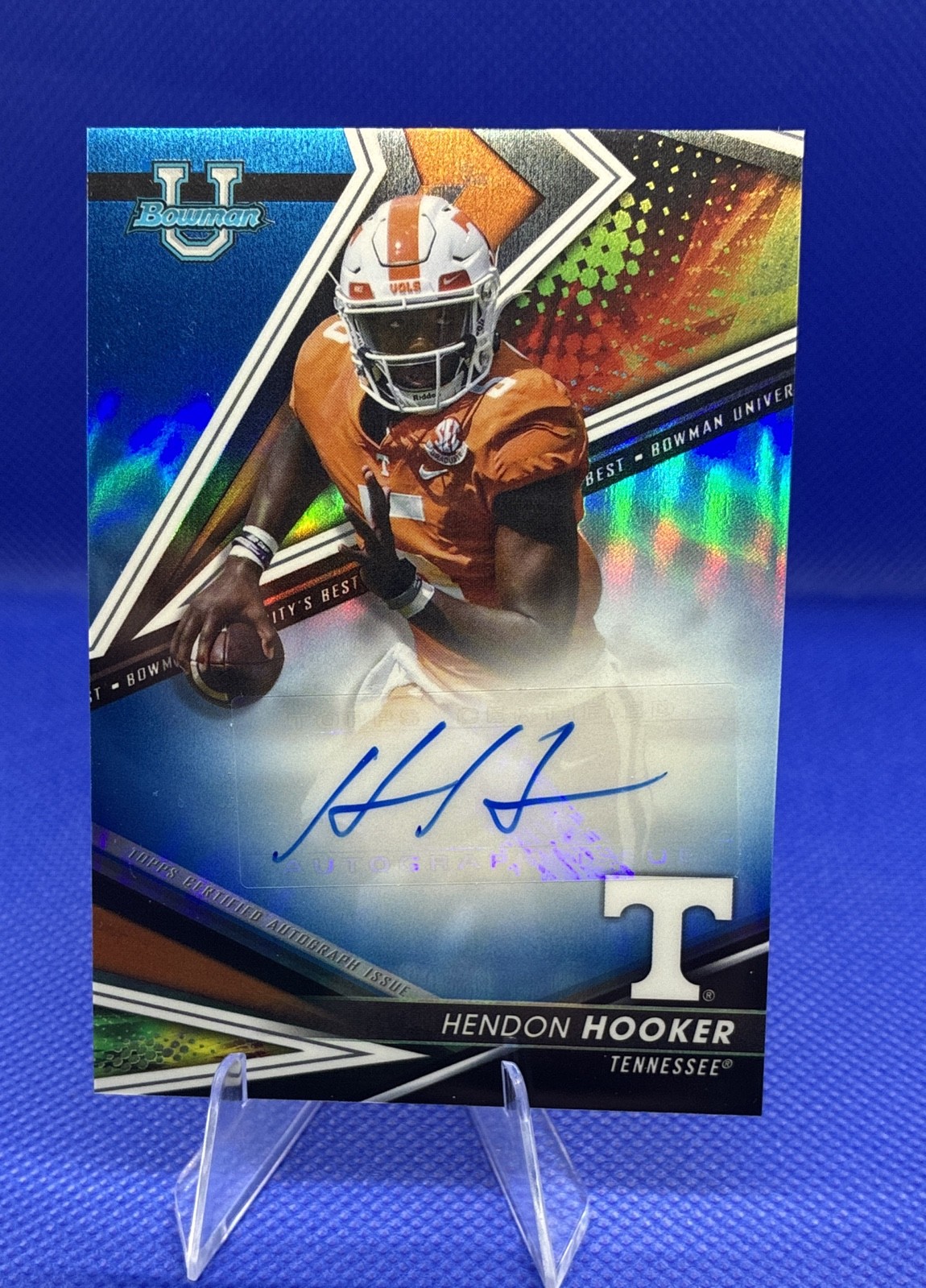 2022-23 Bowman's Best Uni- Best of 2022 Autographs Hendon Hooker Blue /150