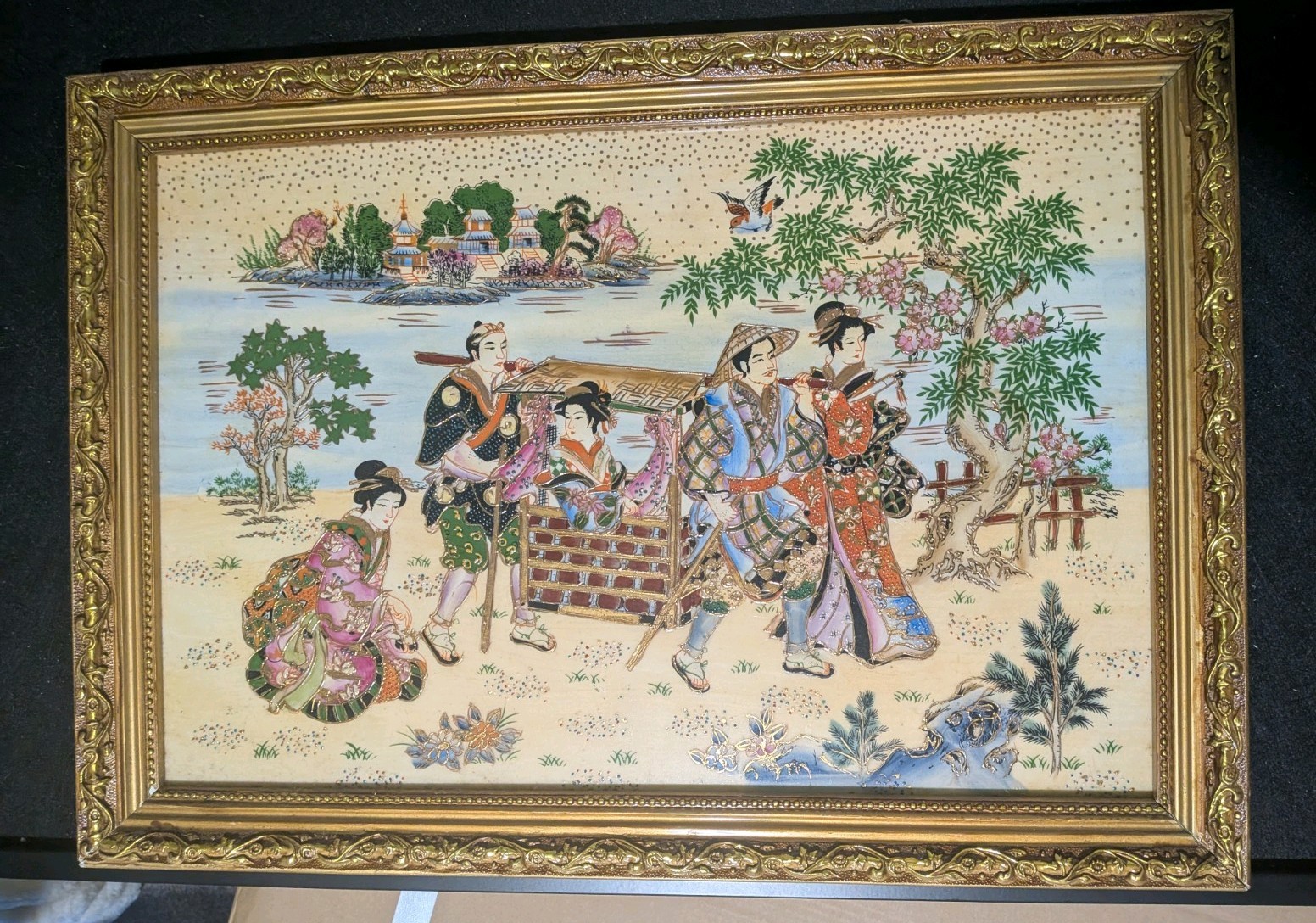 Hand-Painted Painting On Porcelain Vintage Chinese