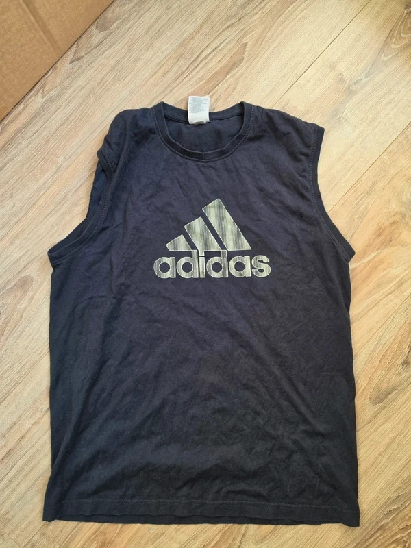 Adidas Men\'s Sleeveless Shirt Tank Top Navy Blue Large L Cotton