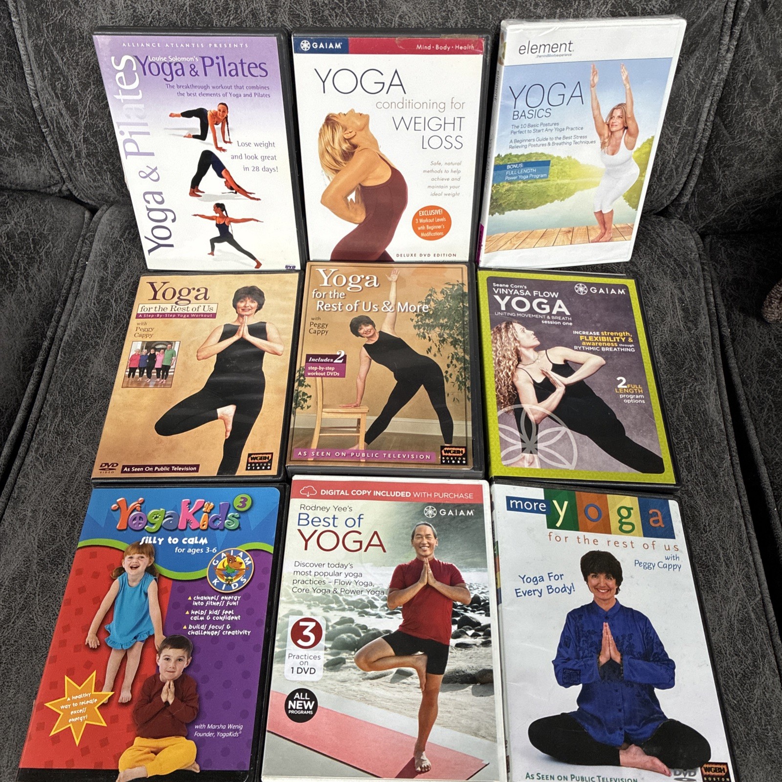Yoga DVD Lot Of 10 Weight Loss, Strength, Flexibility, Pilates Great Shape