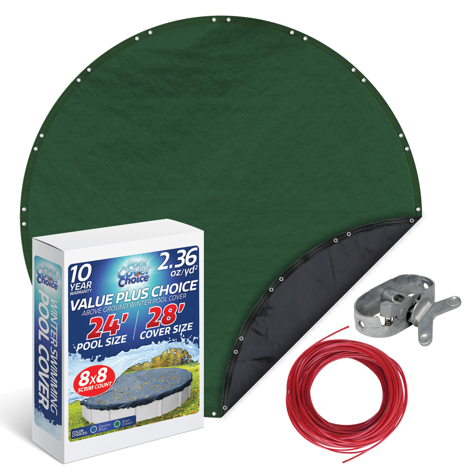 PoolCoverChoice Winter Swimming Pool Cover for 24 ft Round Pool PoolCoverChoice Winter Swimming Pool Cover for 24 ft Round Pool