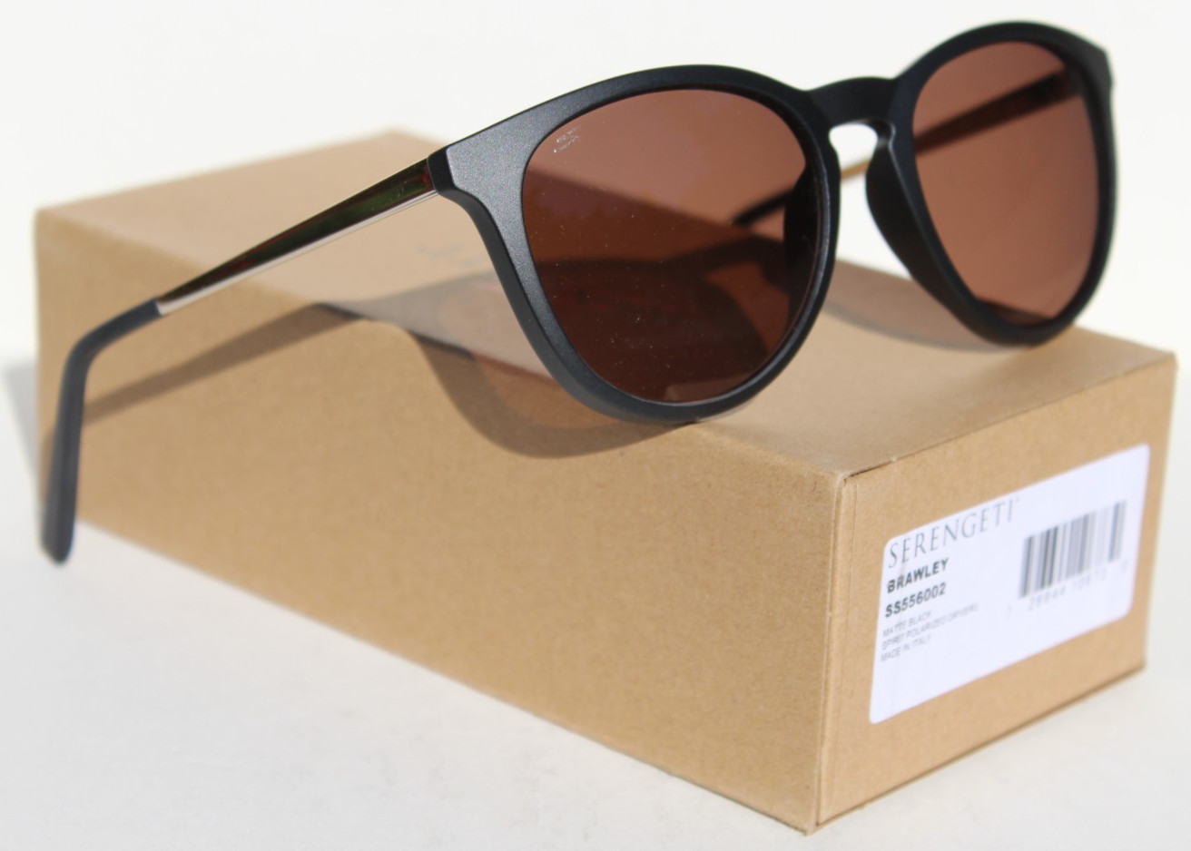 SERENGETI Brawley POLARIZED Sunglasses Black/Spirit Drivers SS556002 Italy NEW