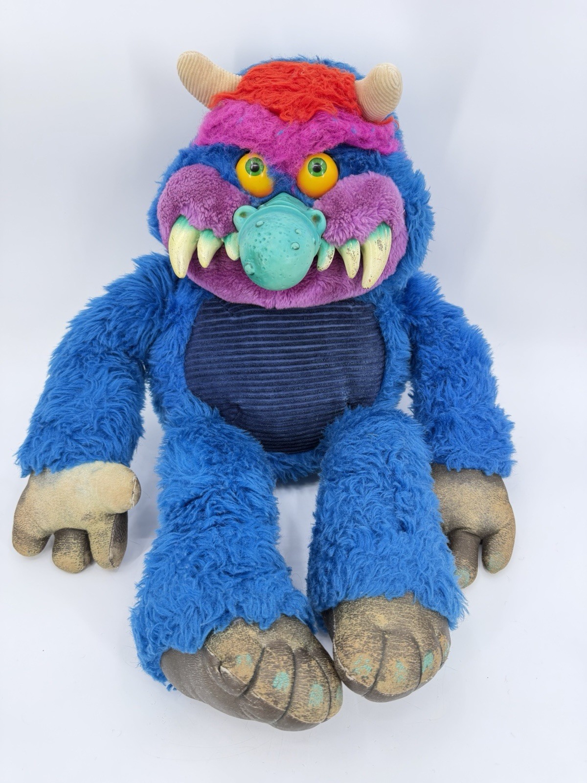 Vintage 1980s My Pet Monster Amtoy Plush Blue