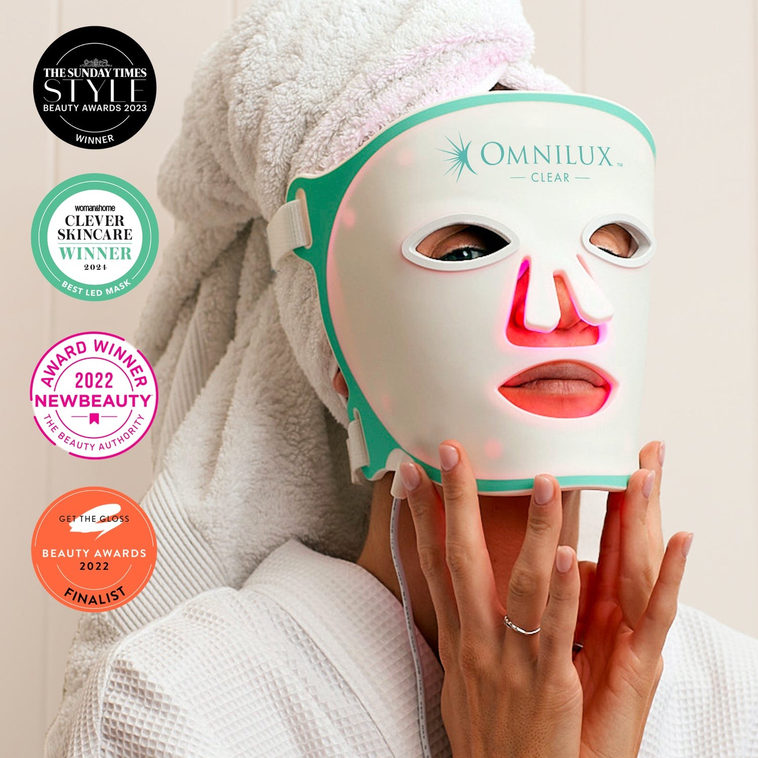 Omnilux LED Clear Mask Blue Red Acne Therapy Open-Box Tested With New Power Bank