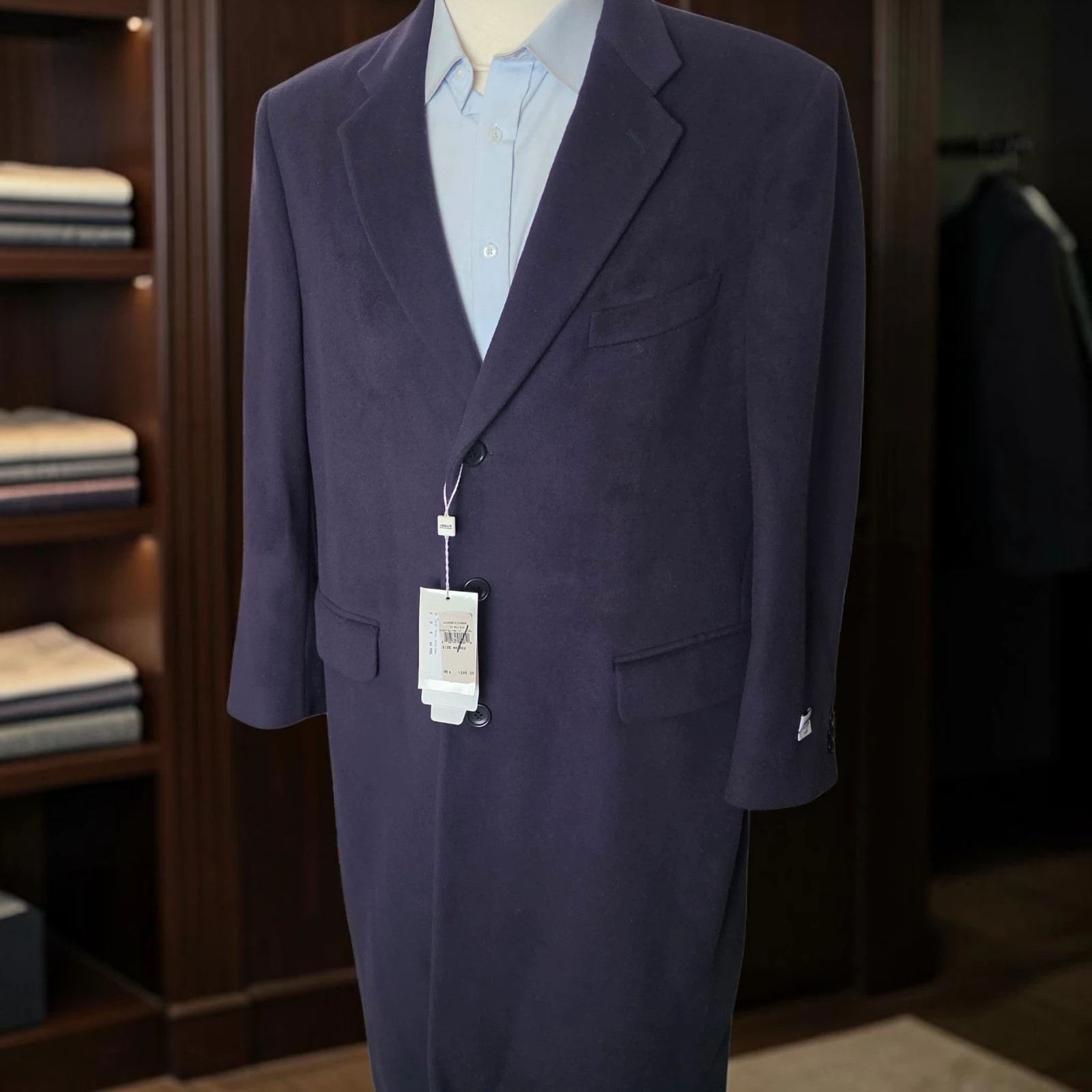 New Armani Collezioni Overcoat 44r Wool Cashmere Vintage Giorgio Armani Italy