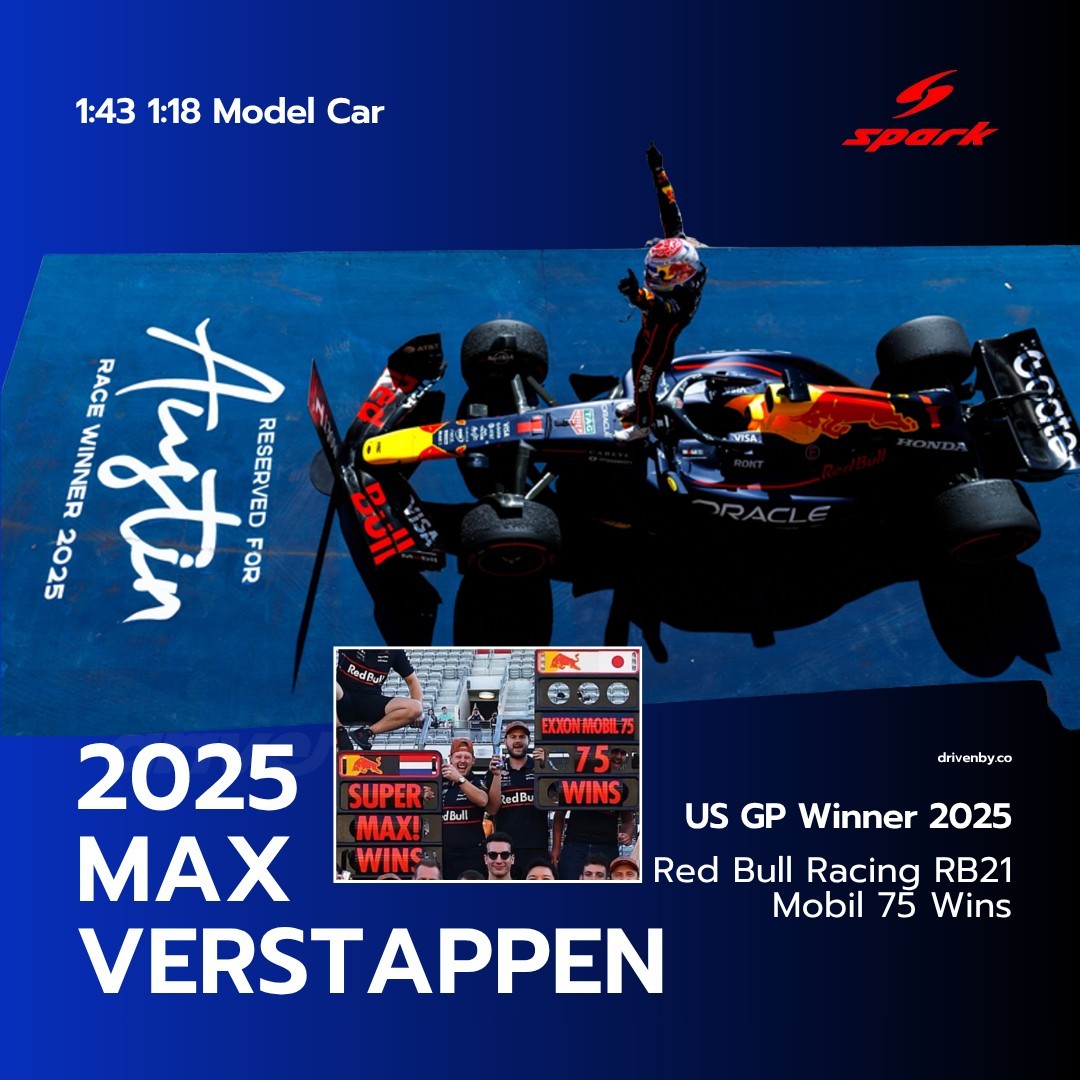 Spark 1/43 Red Bull RB21 Max Verstappen US GP Winner 2025 Mobil 75 Wins Spark 1/43 Red Bull RB21 Max Verstappen US GP Winner 2025 Mobil 75 Wins