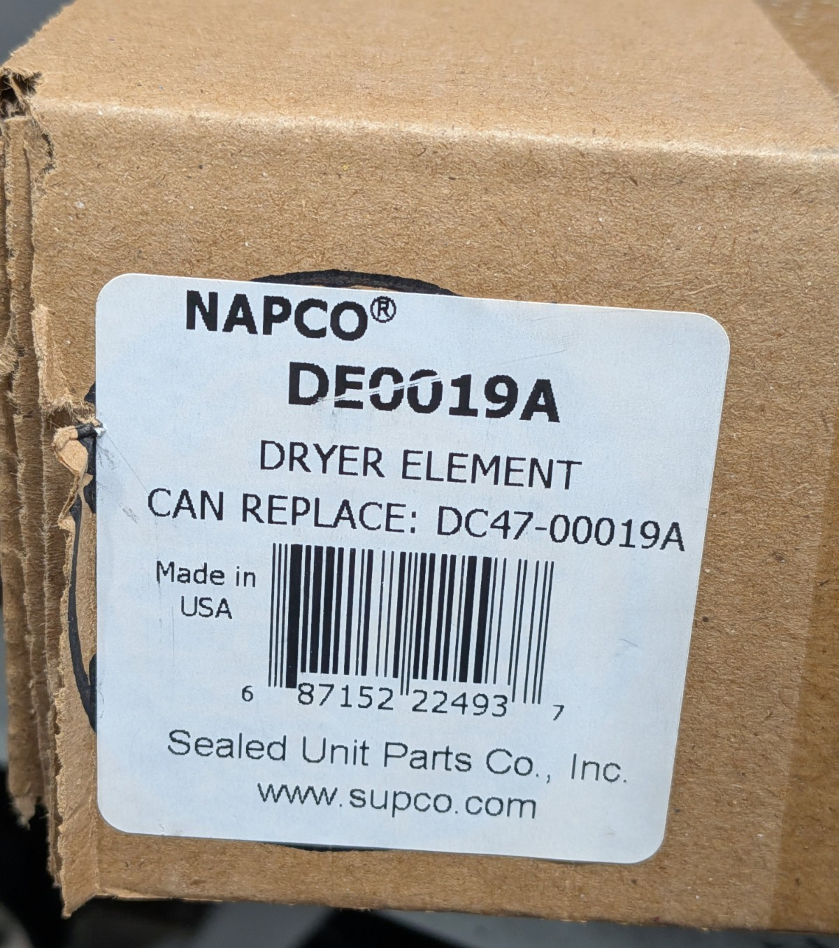 DE0019A Dryer Element fits Samsung, AP4201899, PS4205218, DC47-00019A