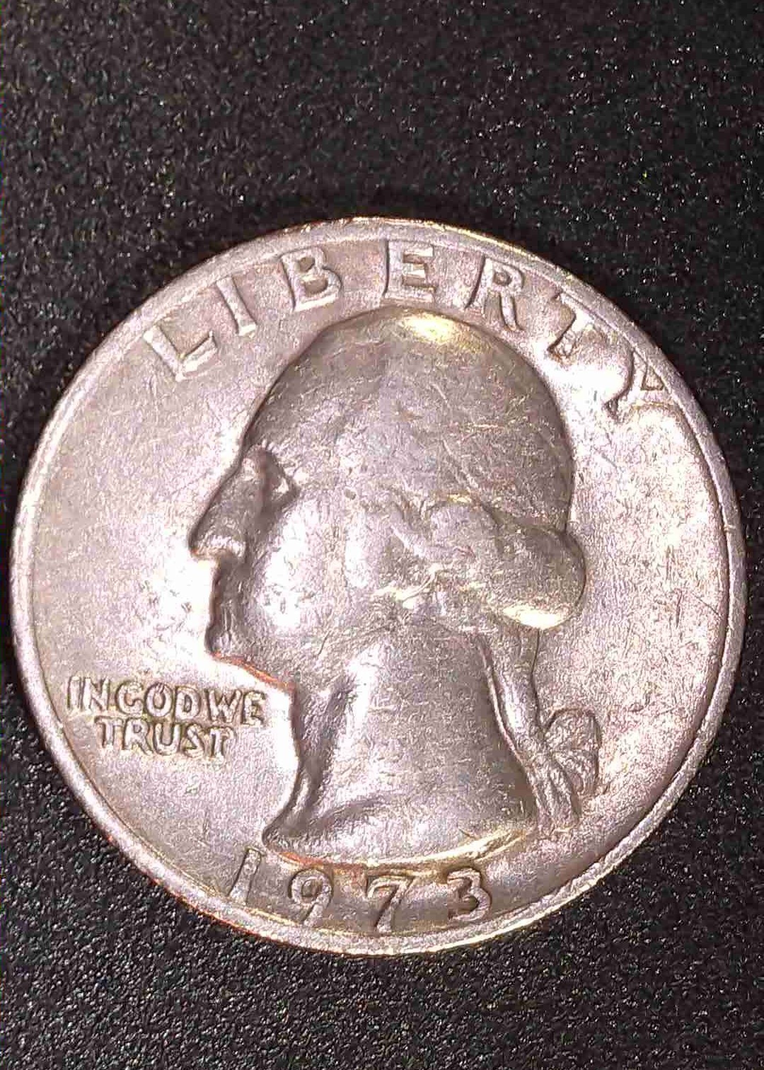  RARE 1973 Quarter ERROR Date & Liberty on Rim, Letters on Eagles Head & Wings