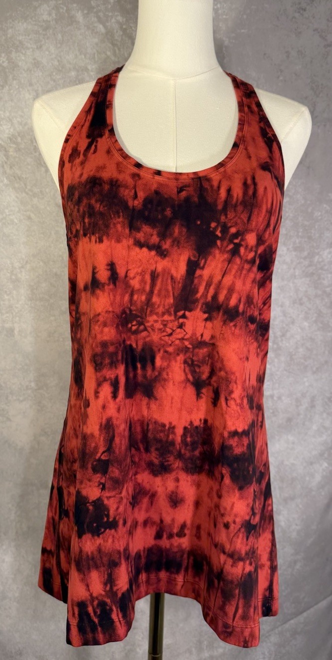 Lululemon Tank Top Women 18 Red Black Tie Dye Cool Racerback  Athletic Shirt XXL