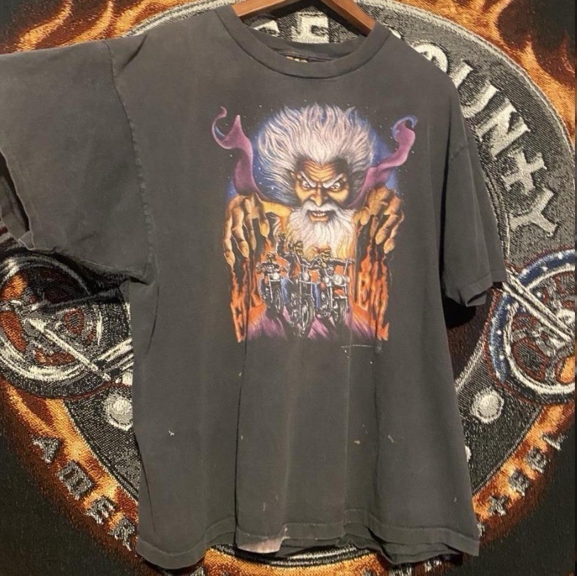 1992 single stitch 3D EMBLEM fear no evil wizard tee