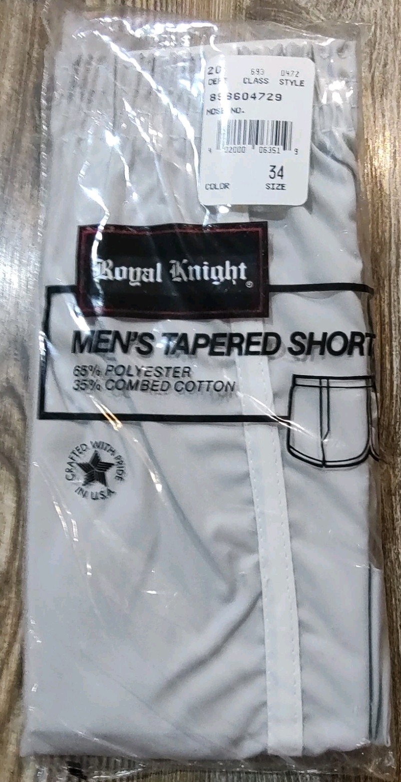 Vintage Royal Knight Mens Tapered Shorts Sz 34 Above Knee 1980s Tennis Athletic