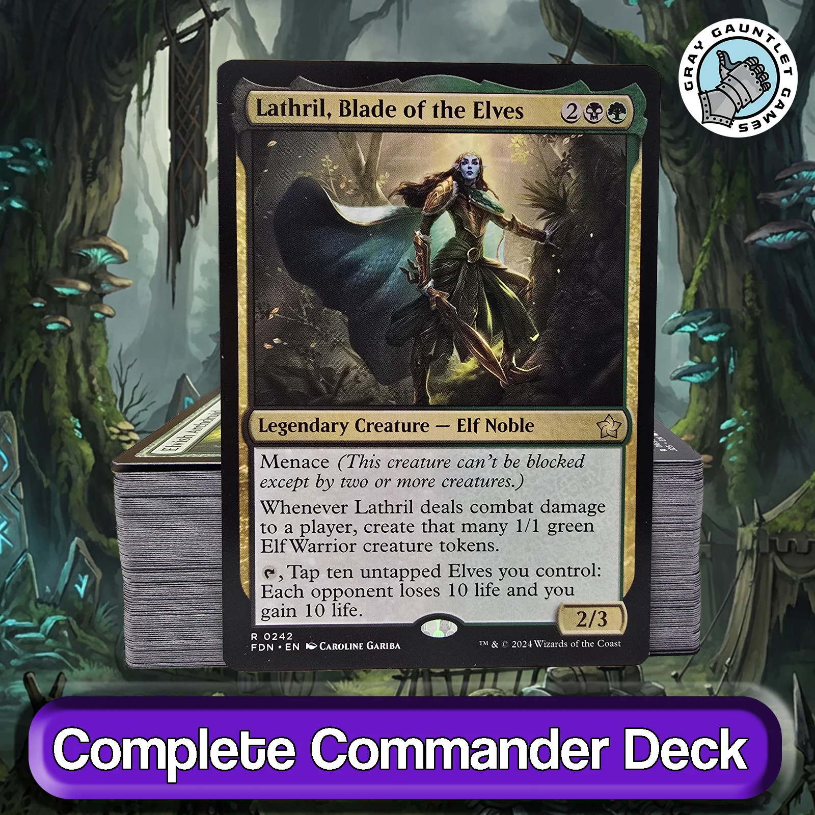 Lathril, Blade of the Elves COMMANDER DECK Elf Typal Aggro MTG Custom Edh Magic