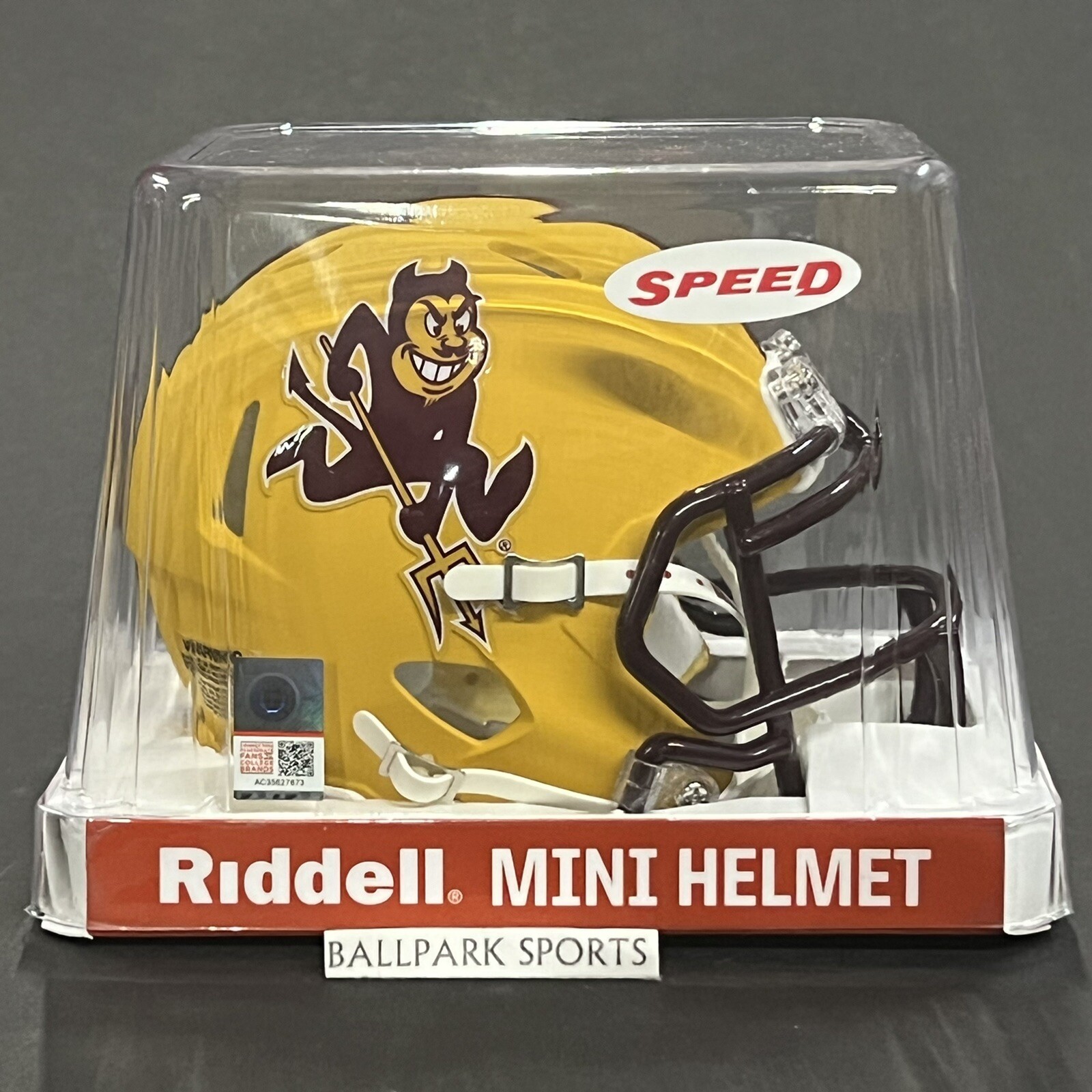 Arizona State Sun Devils Speed Mini Helmet Riddell NCAA Gold Alternate New