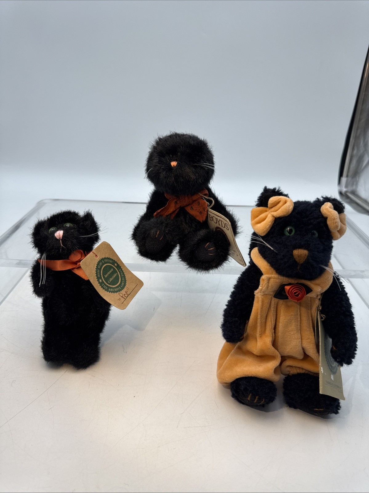 Boyd’s Bears & Friends Poe, Sooty & Sabrina P Catterwall Black Halloween Cats