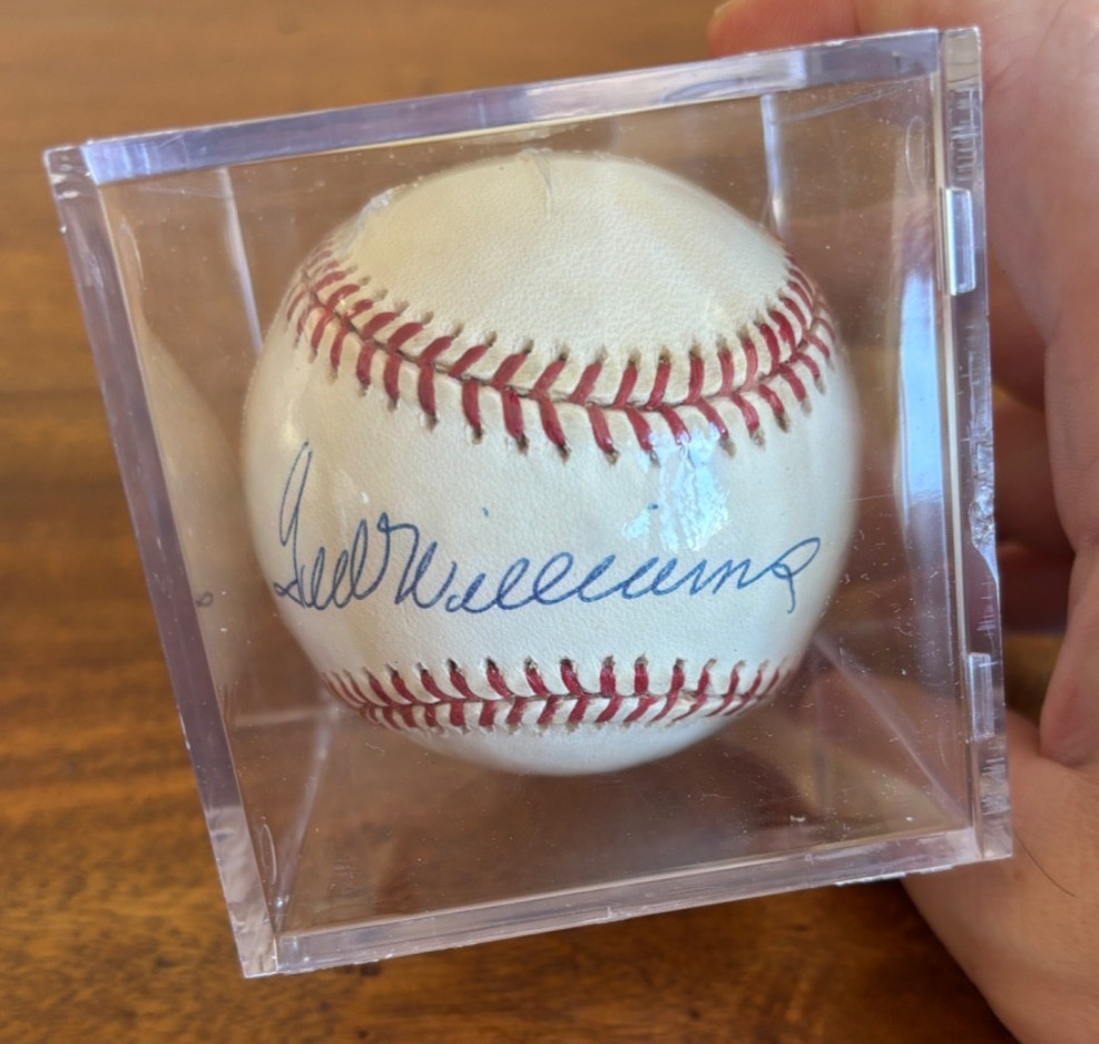 Ted Williams signed Official AL Ball OAL Brown shrink-wrapped GORGEOUS SIGNATURE