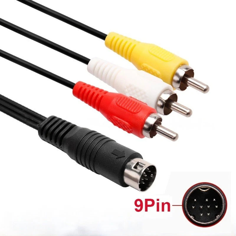 9 Pin to 3 RCA AV Cable for Sega Genesis 2 3 Audio Video TV Connection Cord 9 Pin to 3 RCA AV Cable for Sega Genesis 2 3 Audio Video TV Connection Cord
