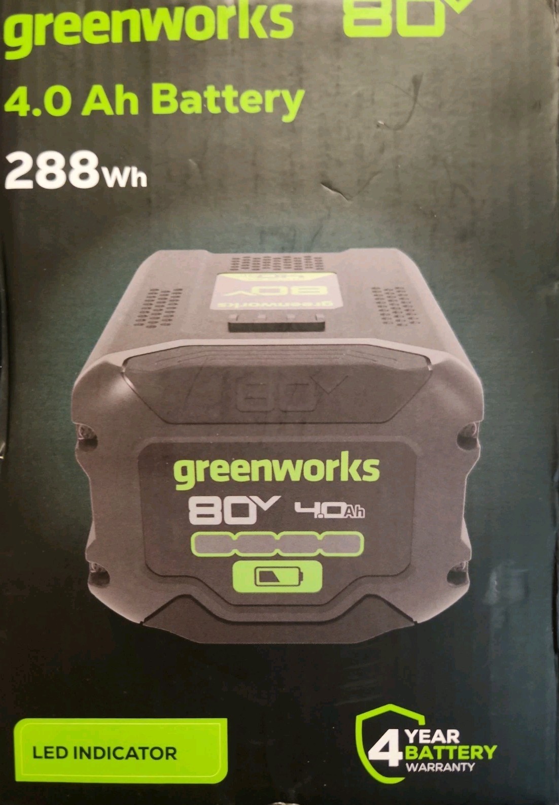 New Greenworks 80V 4.0 Ah Battery 288Wh BAB742 New Greenworks 80V 4.0 Ah Battery 288Wh BAB742
