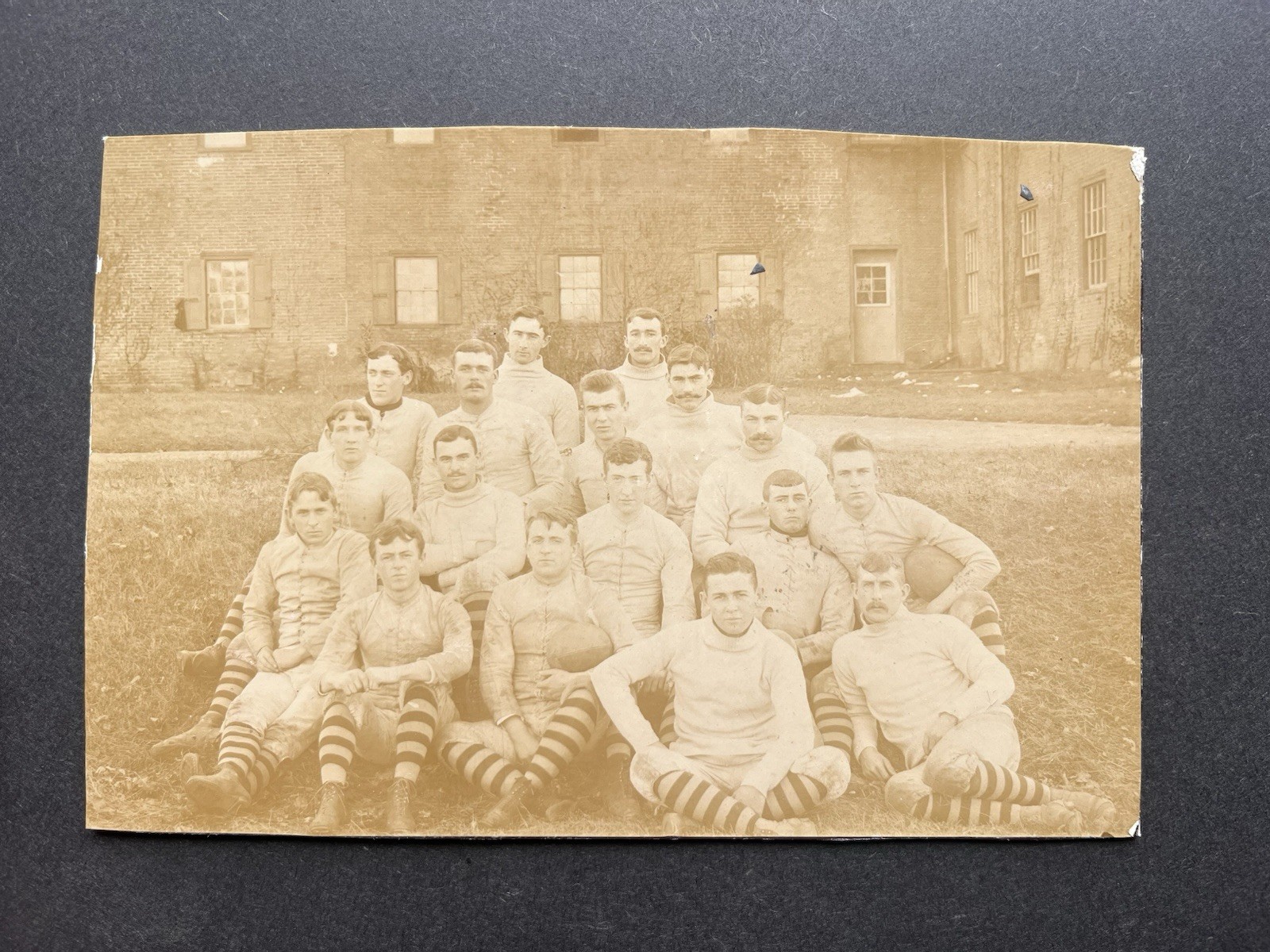 Antique 1870s Delaware College Football Cabinet Photo Early Uniforms Antique 1870s Delaware College Football Cabinet Photo Early Uniforms
