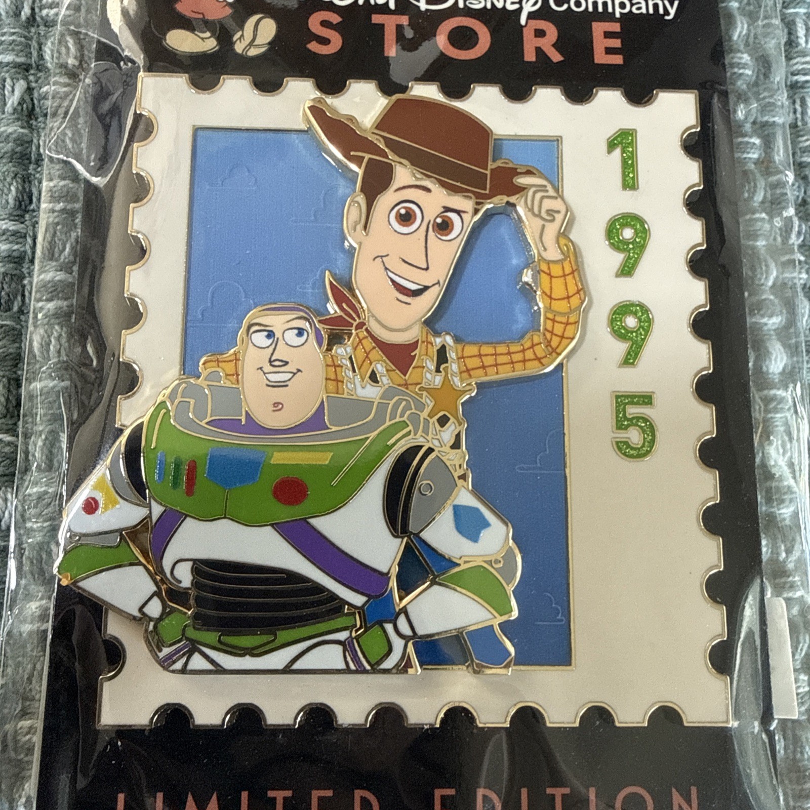 DEC WDCS D23 2026 Pixar Stamp Buzz Woody Toy Story 1995 LE Disney Pin
