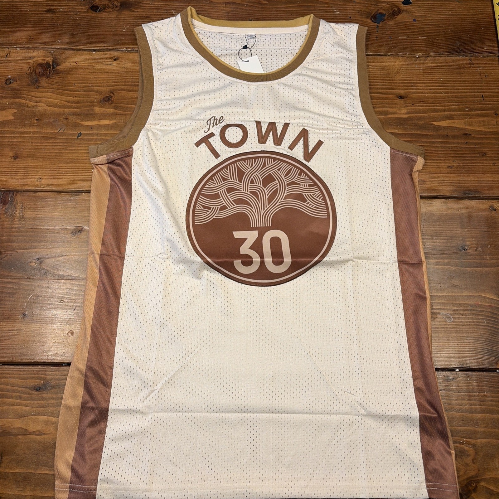 Steph Curry Golden State Warriors Jersey Mens XL Extra Large Cream The Town #30