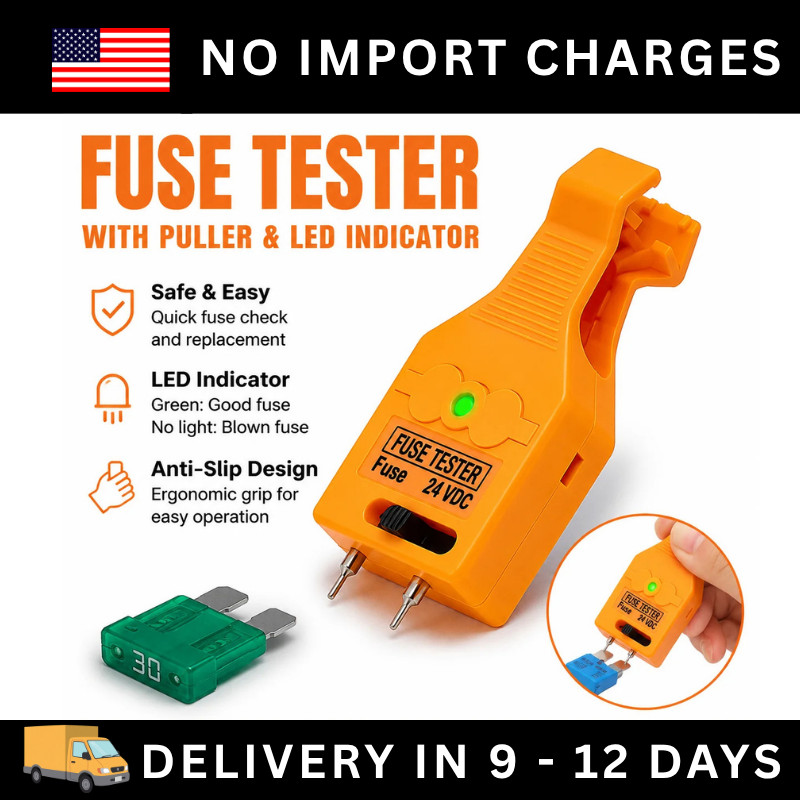 Automotive Fuse Tester & Puller Tool for Mini/Standard/Large Blade Fuses 12V-24V