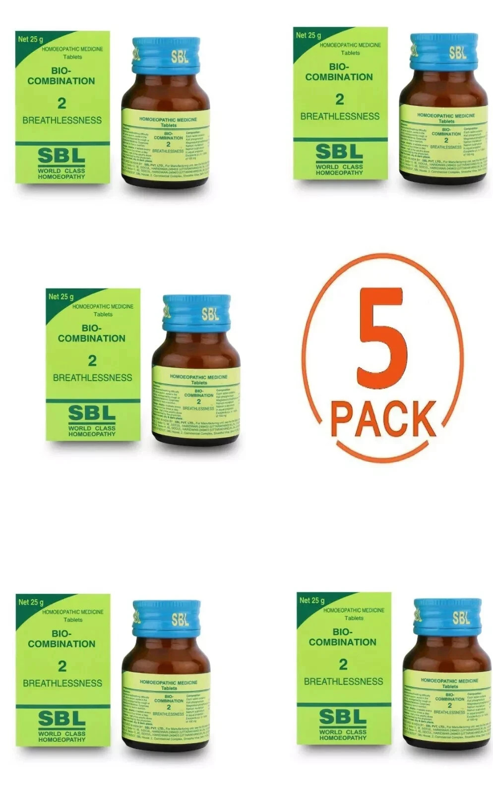 25g X 5 SBL Bio-Combination 2 Tablets for Asthma | Natural Homeopathic Remedy 25g X 5 SBL Bio-Combination 2 Tablets for Asthma | Natural Homeopathic Remedy