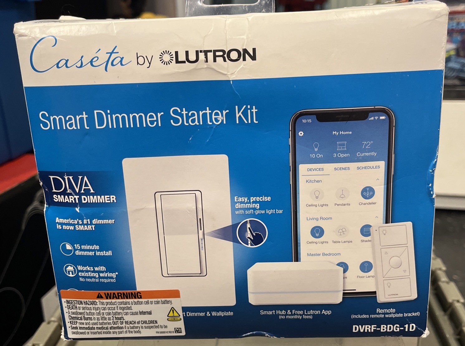 Caseta By Lutron Smart Dimmer Starter Kit DVRF-BDG-1D ( O )