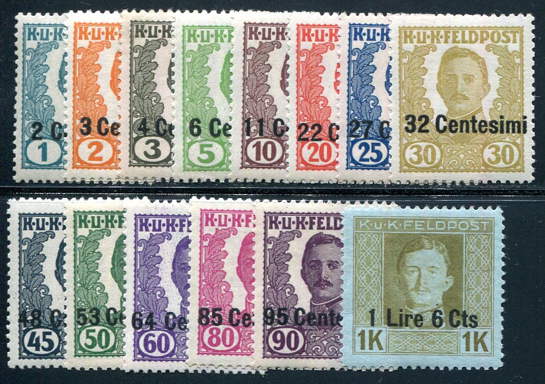 AUSTRIA FIELDPOST ITALY 1918 I-XIV ** MNH SET (F6454
