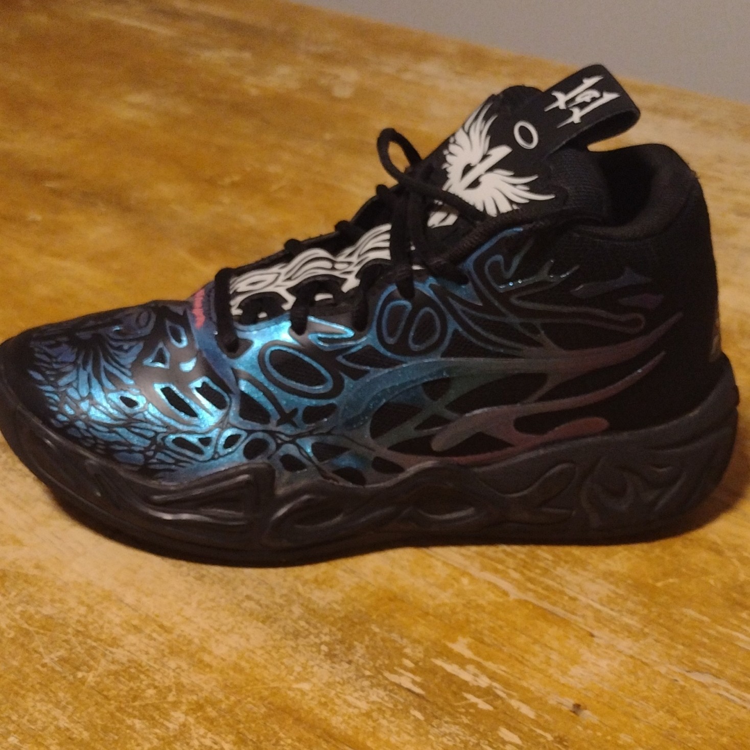 PUMA MB.04 Reflections LaMelo Ball Mid-Top Basketball Sneaker Black/Blue 5.5 PUMA MB.04 Reflections LaMelo Ball Mid-Top Basketball Sneaker Black/Blue 5.5