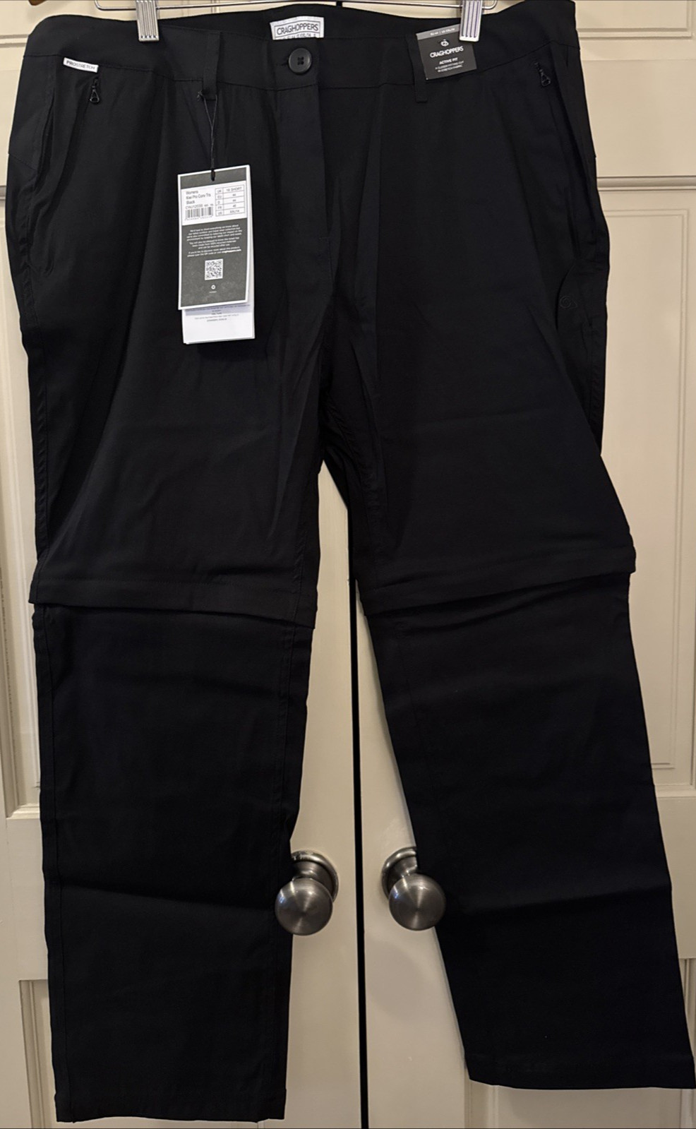 Craghoppers Women\'s Kiwi Pro Convertible Pants/Shorts Black Size XXL/14 US