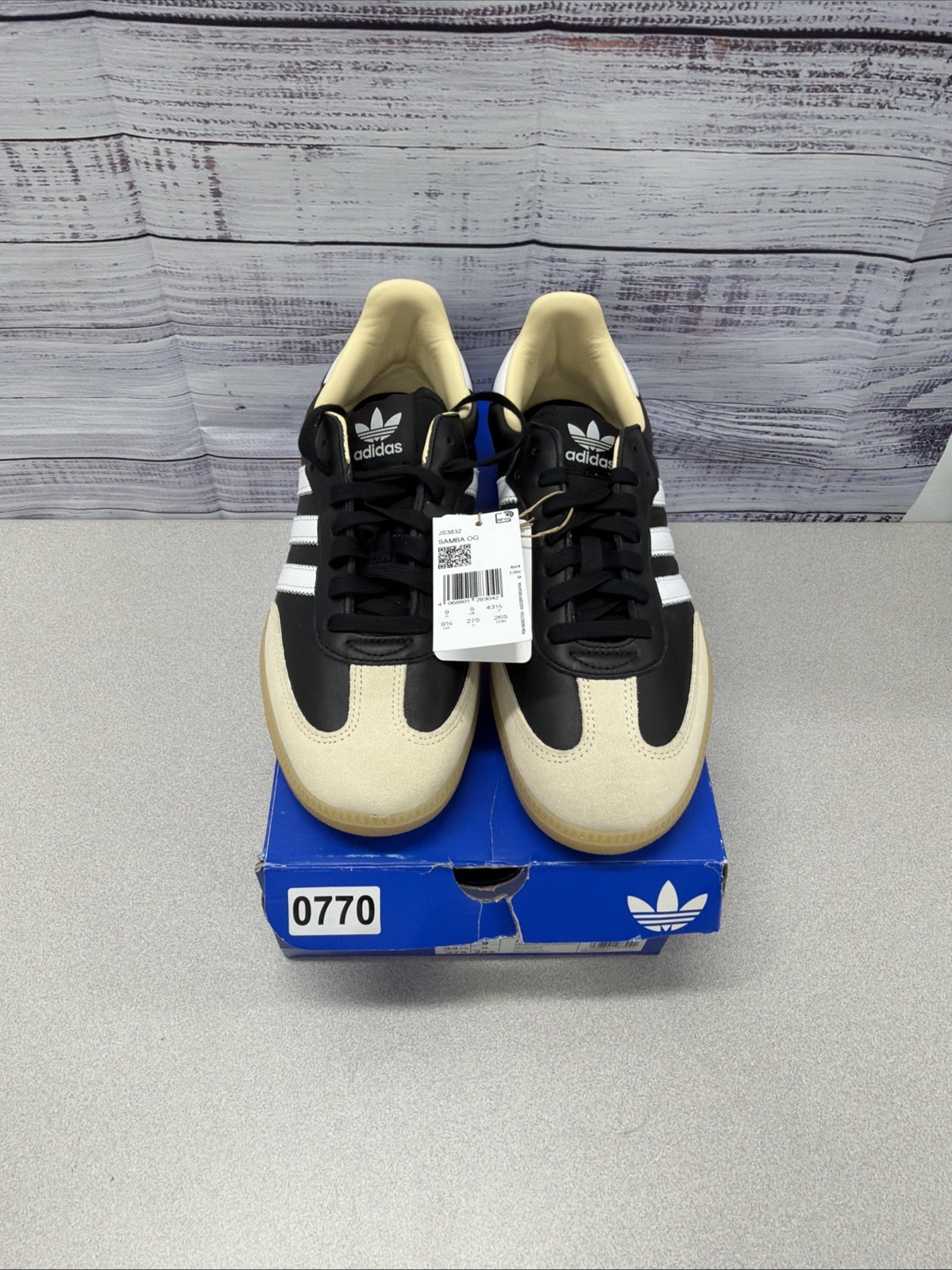 Adidas Samba OG Core Black Cloud White Gum JS3832 Men\'s Size 9.5 Adidas Samba OG Core Black Cloud White Gum JS3832 Men\'s Size 9.5