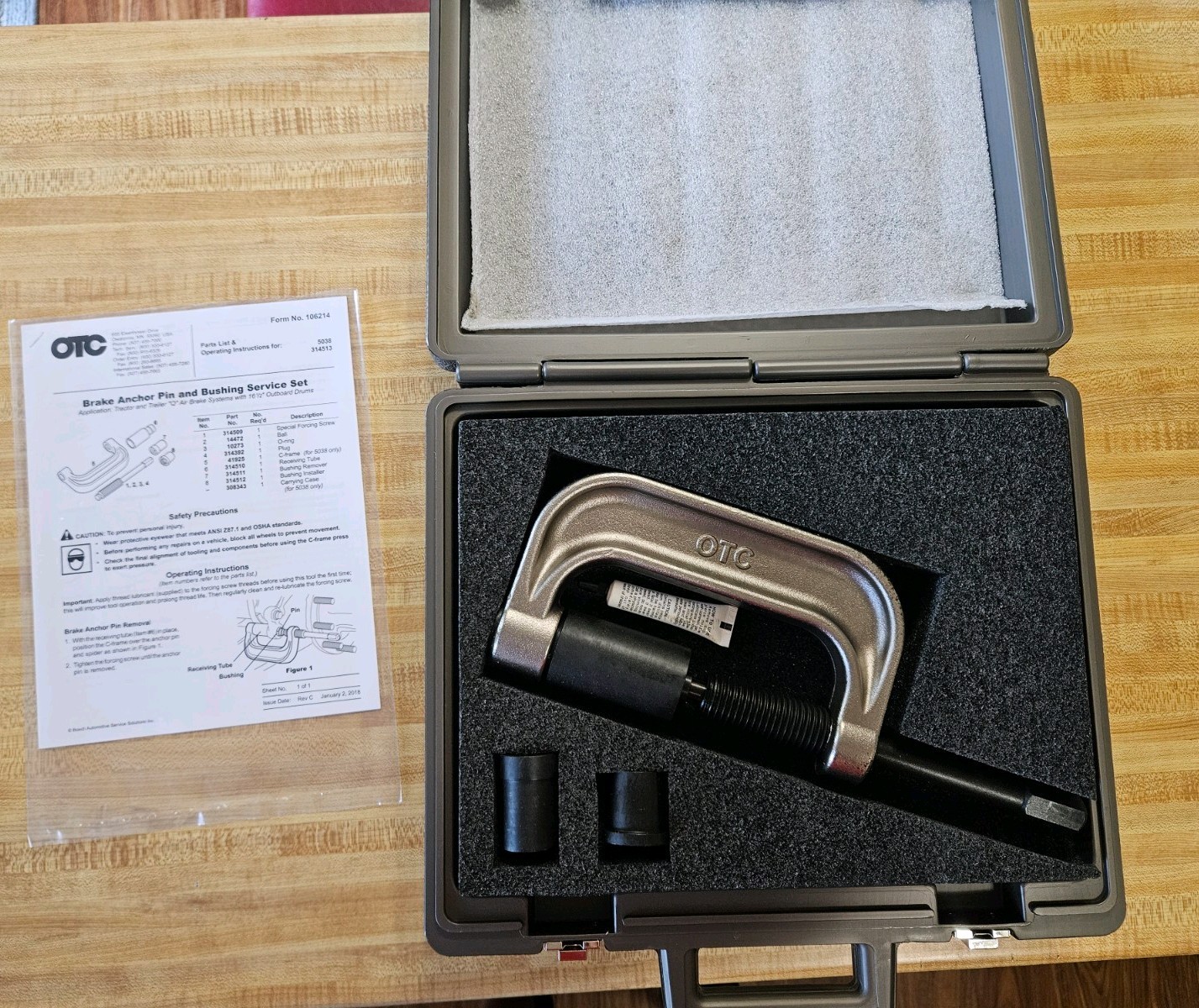 ​OTC 5038 Brake Anchor Pin & Bushing Service Set - New Open Box