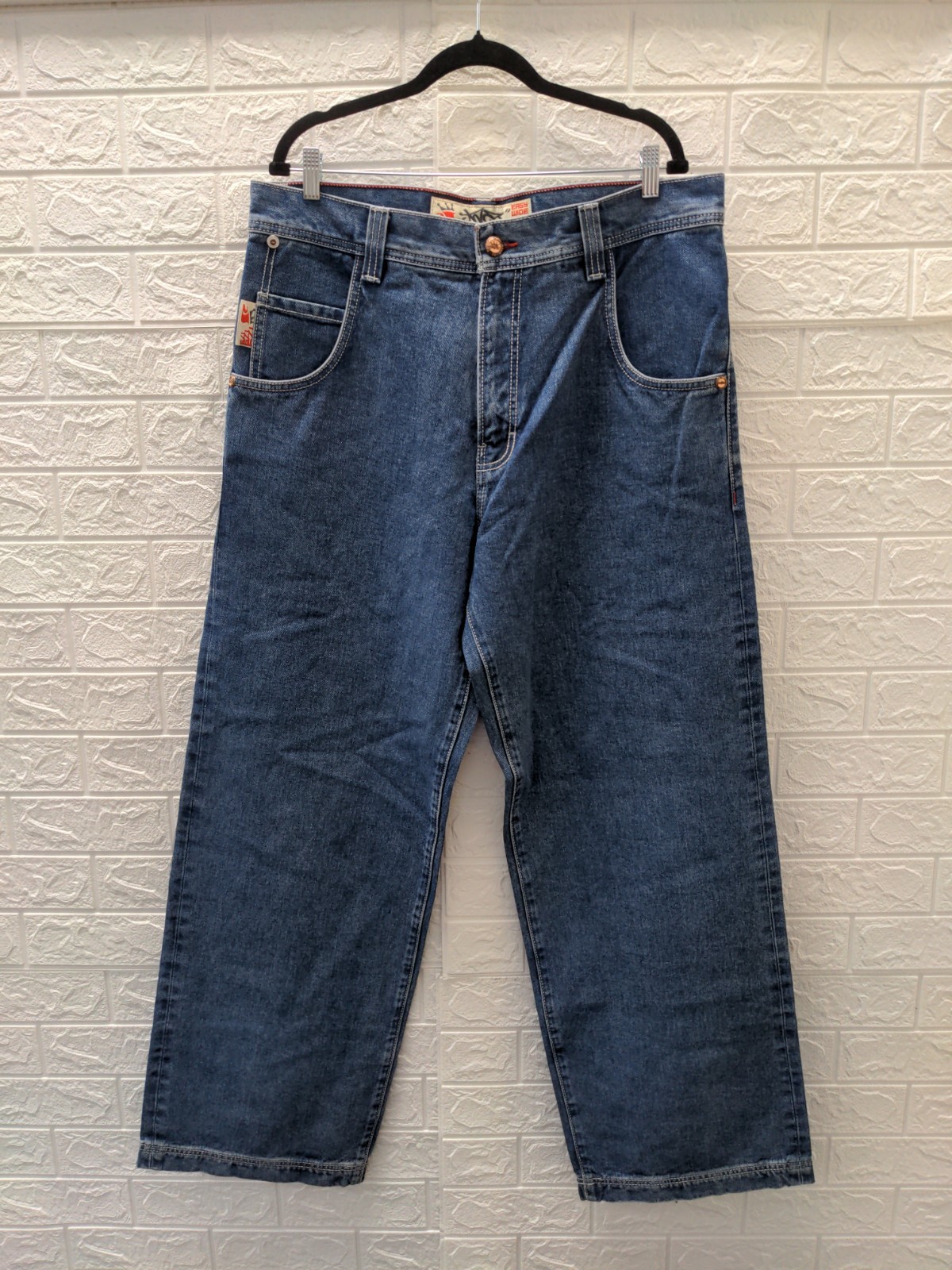 New Jnco Men\'s 1179 Easy Wide Pipes Jeans Dark Stone Sz 36x34 New Jnco Men\'s 1179 Easy Wide Pipes Jeans Dark Stone Sz 36x34